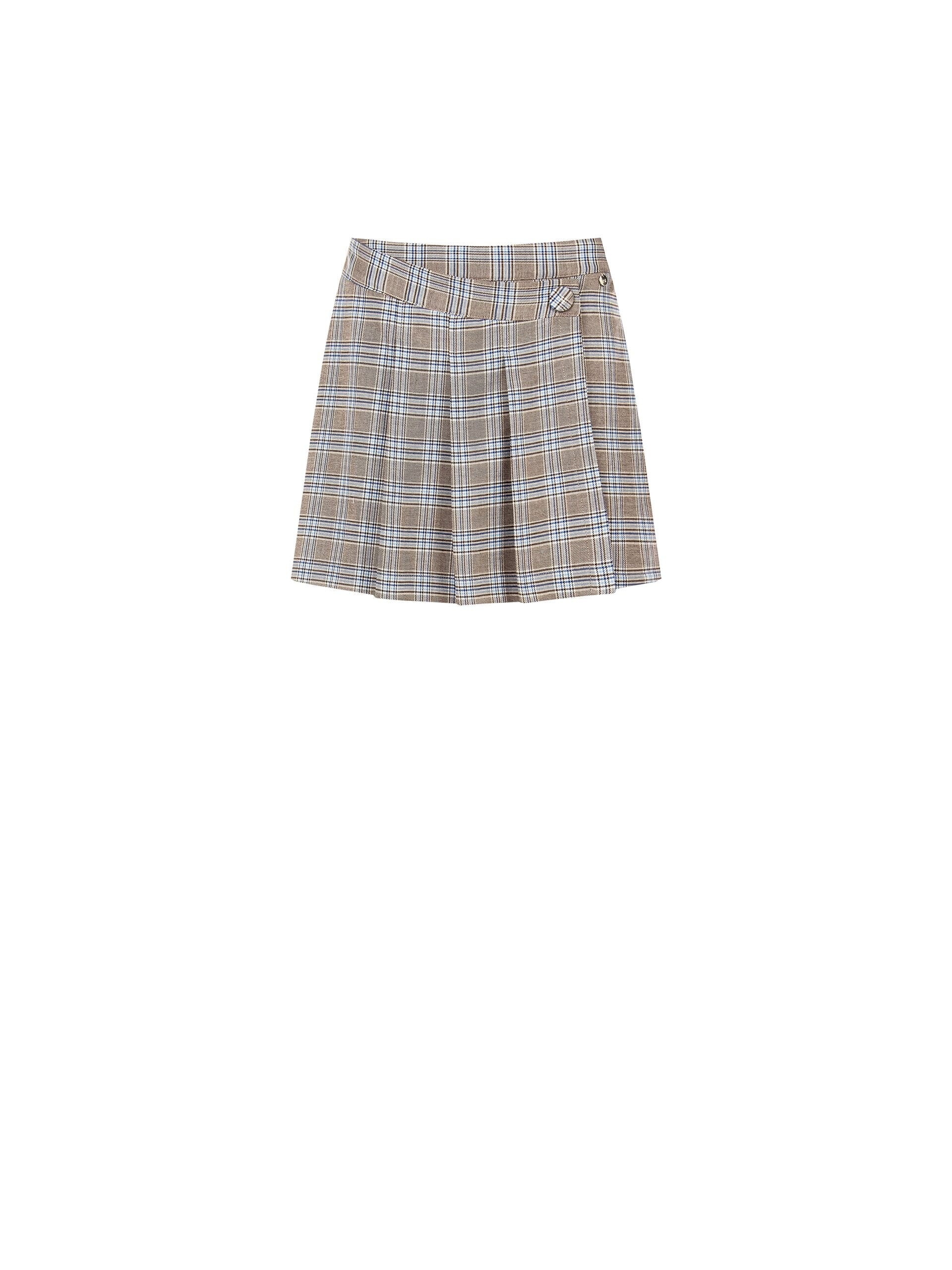 Prince of Wales Pleated Front Pant Miniskirt Rinascimento