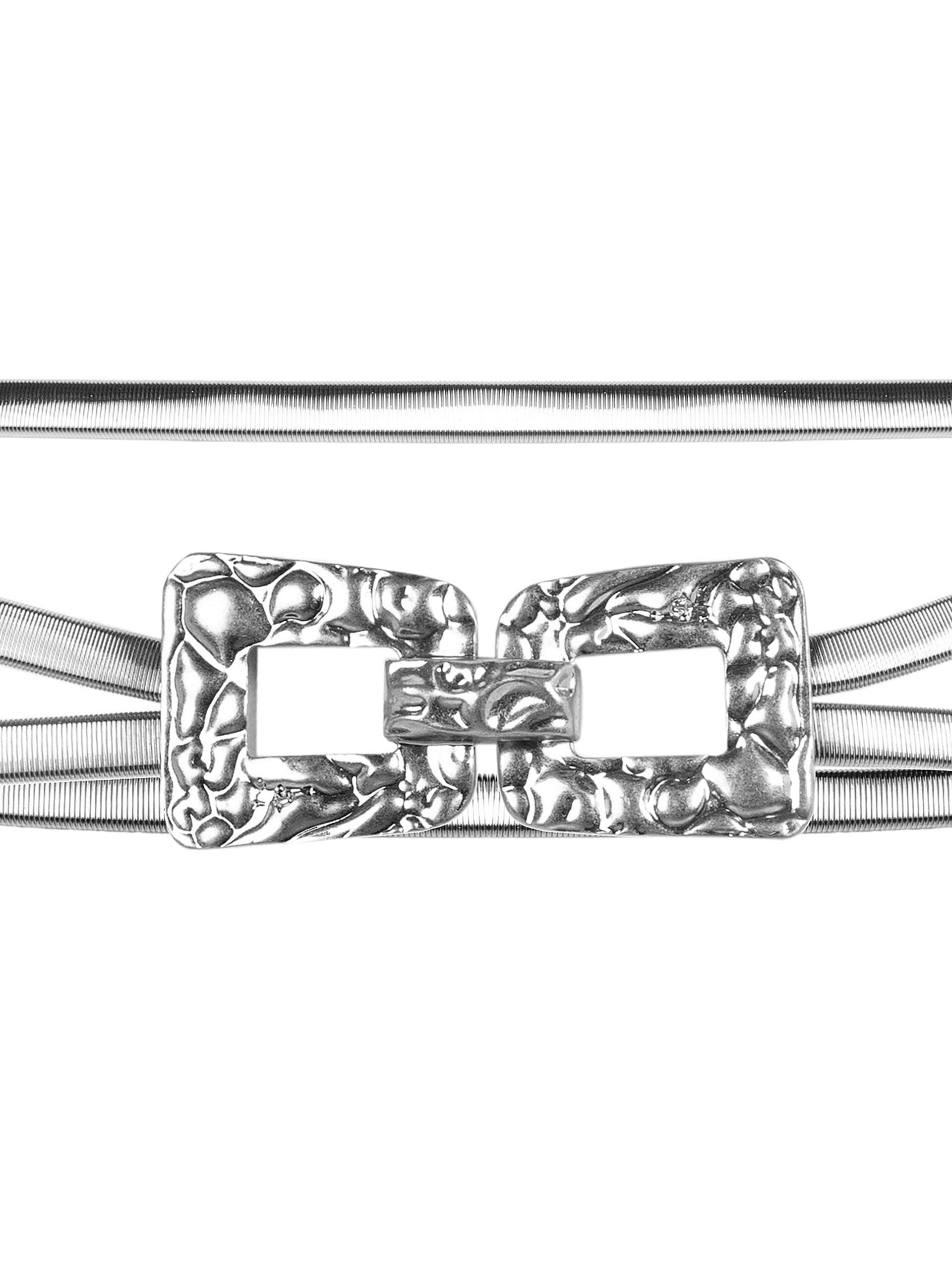 Ceinture élastique métallique avec boucle martelée Rinascimento