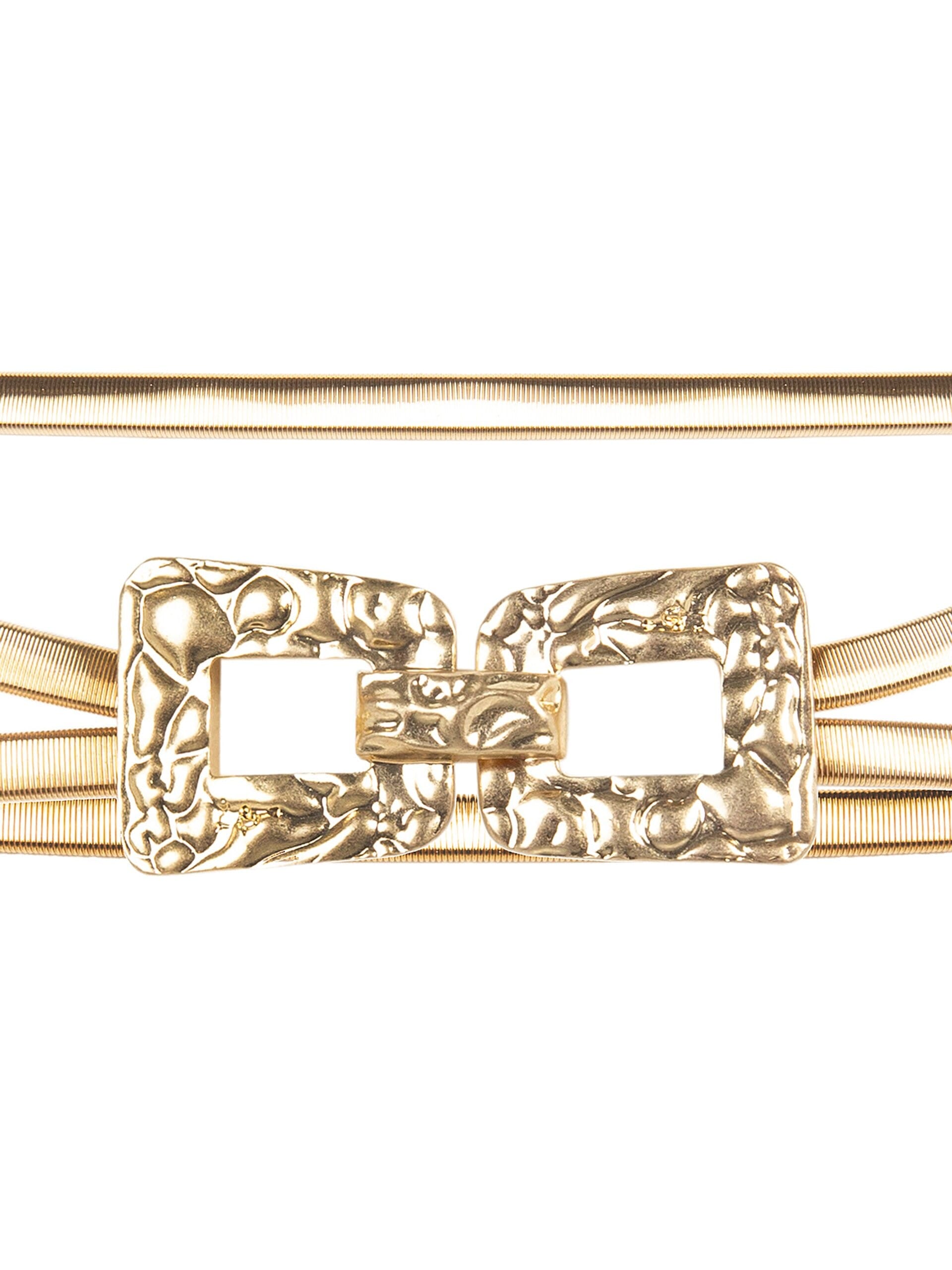 Ceinture élastique métallique avec boucle martelée Rinascimento