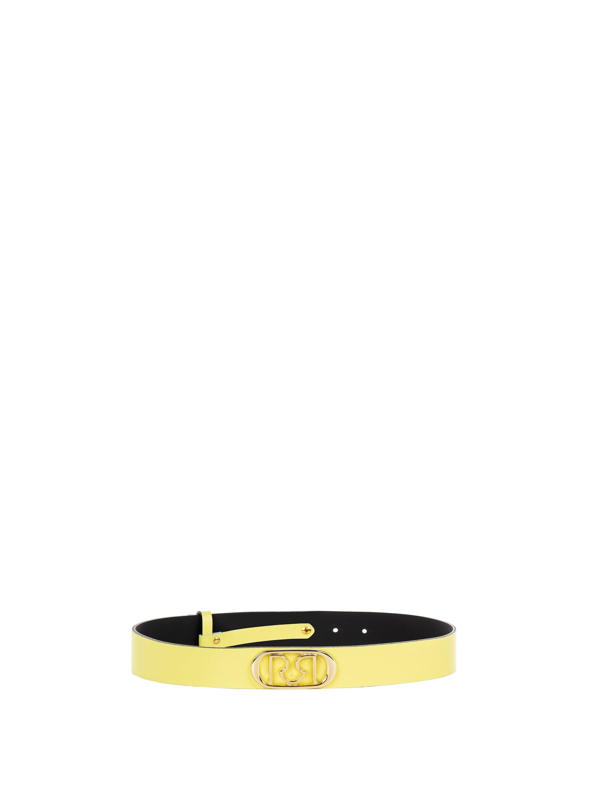 Ceinture fine en cuir rigide avec logo Rr Rinascimento