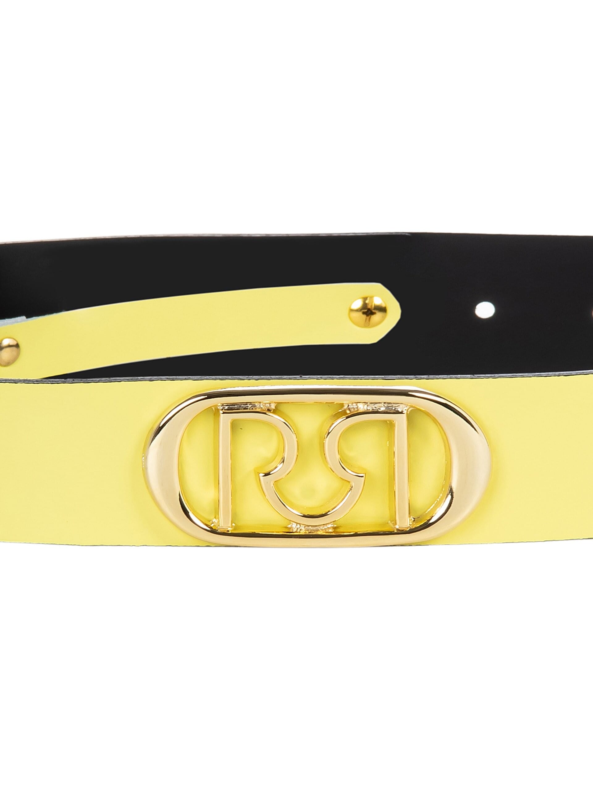 Ceinture fine en cuir rigide avec logo Rr Rinascimento