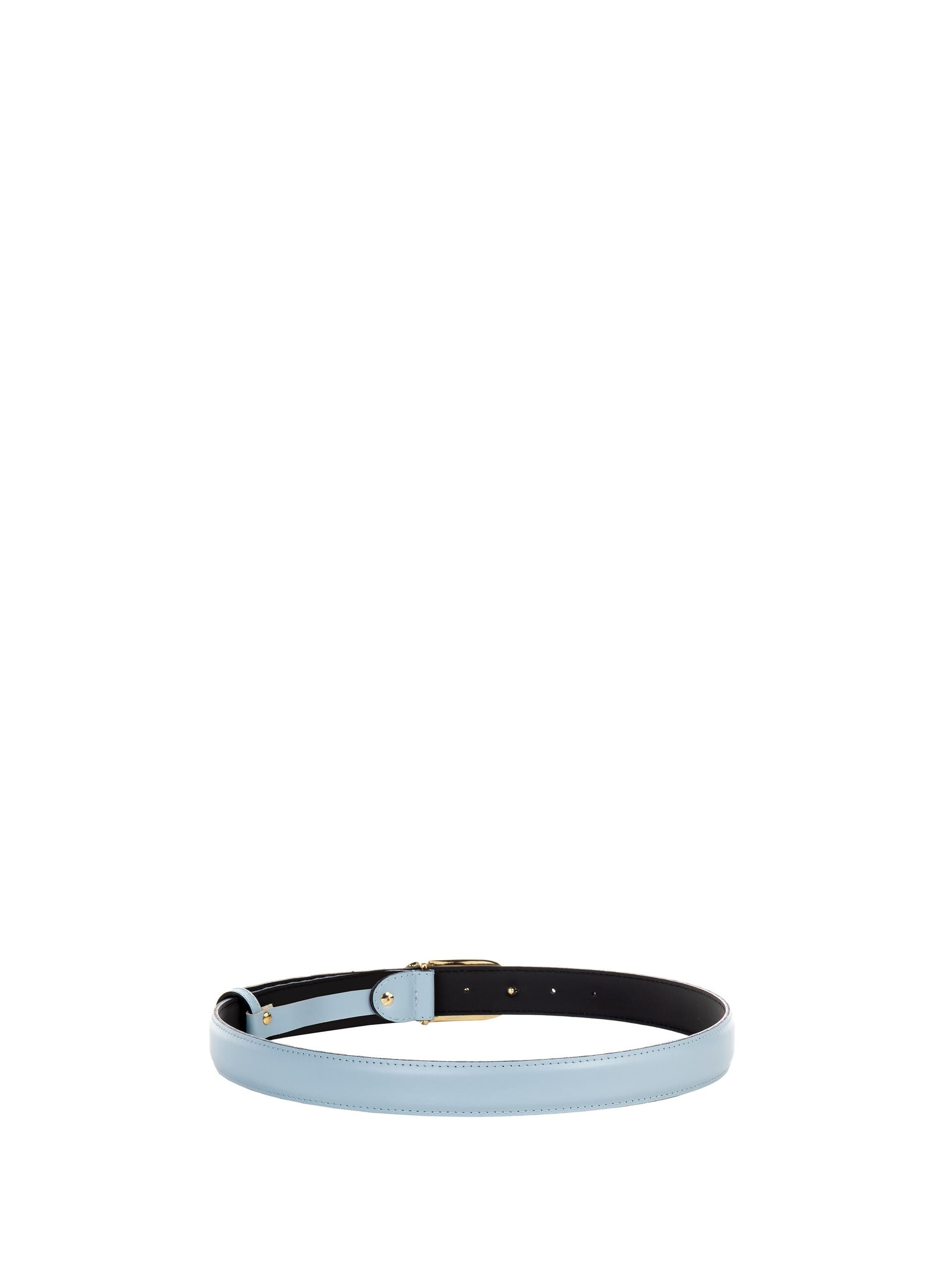 Ceinture fine en cuir rigide avec boucle ovale et logo Rr Rinascimento