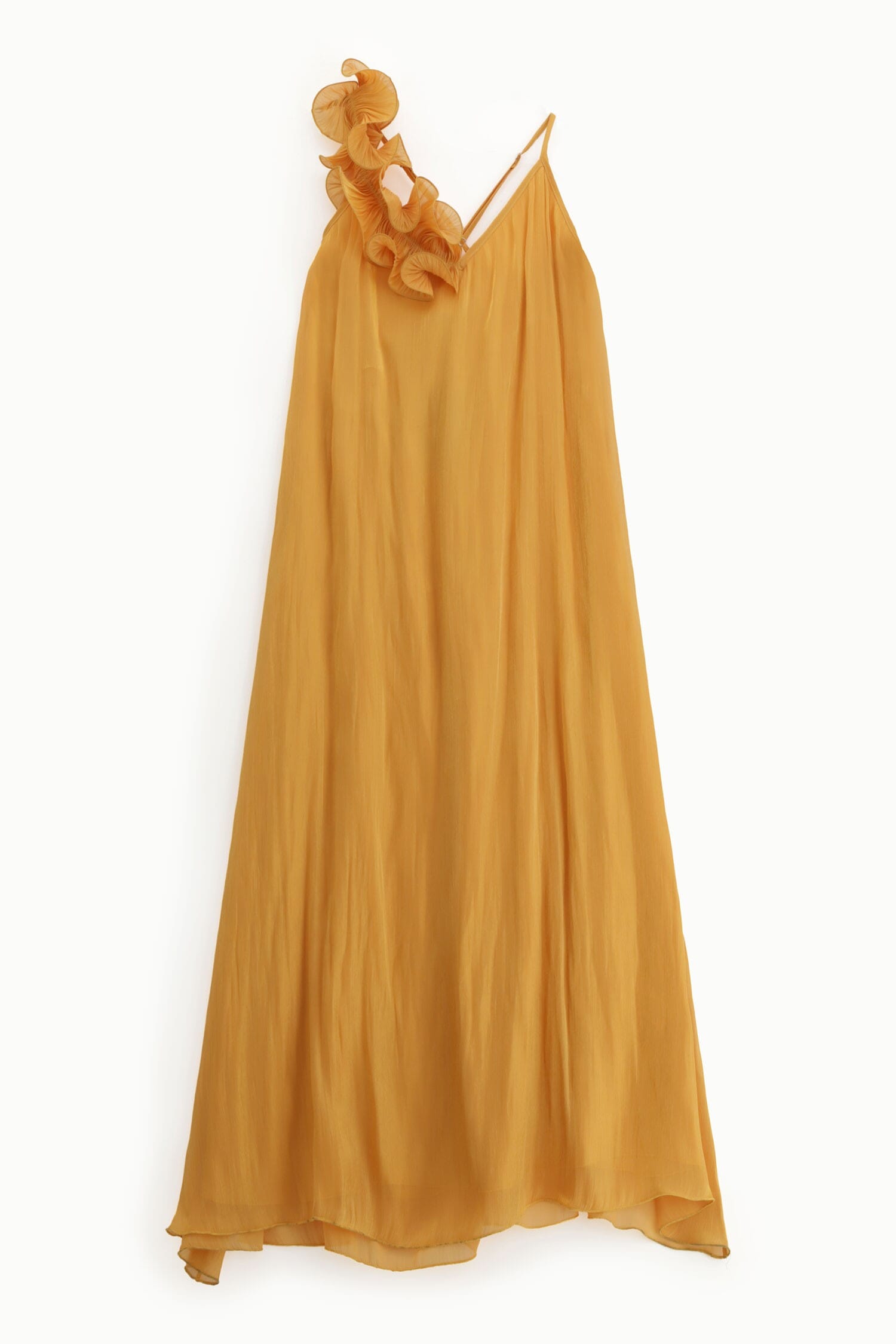 Vestito Lungo Con Spalline E Balza Decorativa Dixie