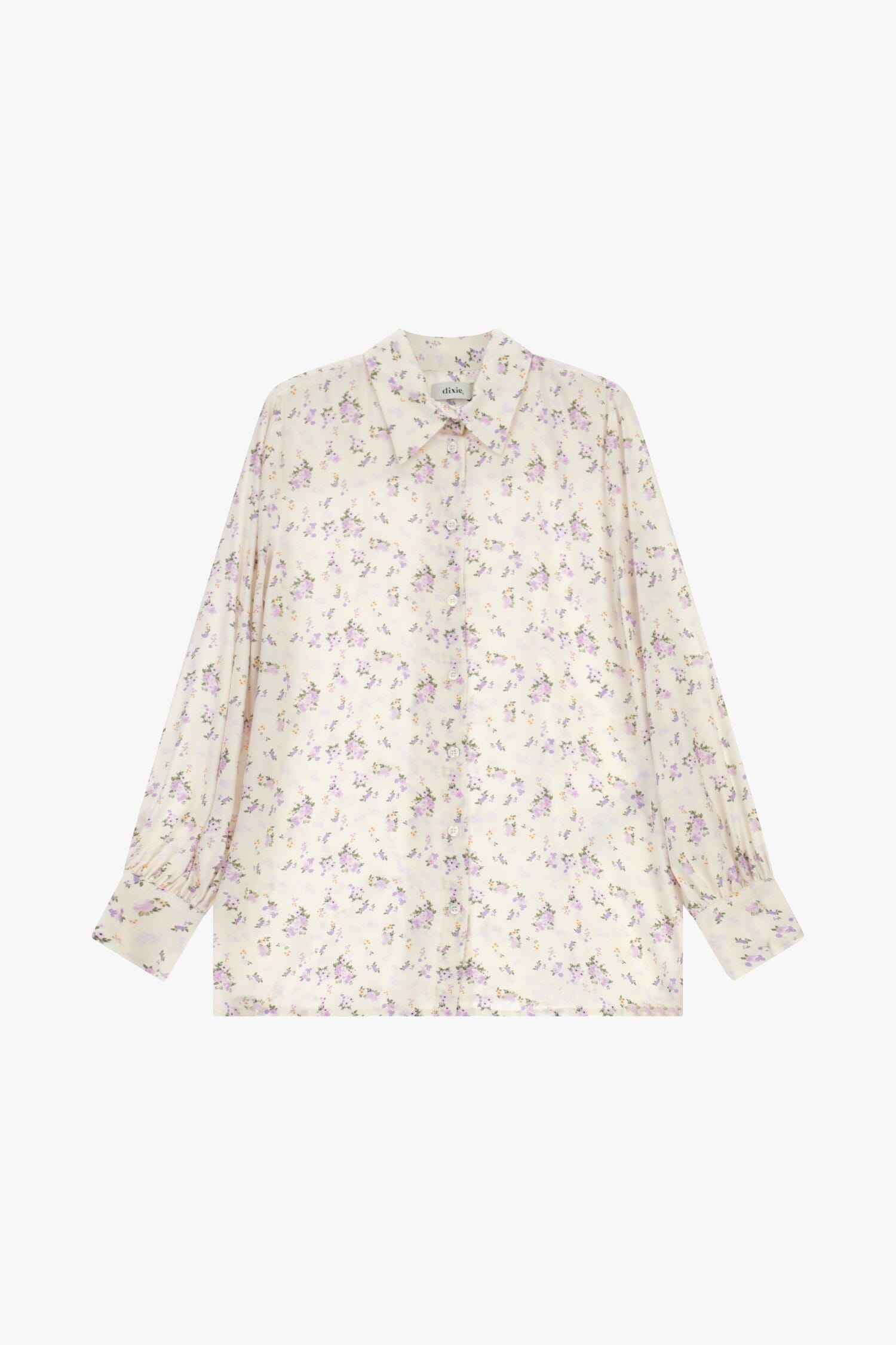 Floral Print Shirt, Classic Collar, Long Sleeves Dixie