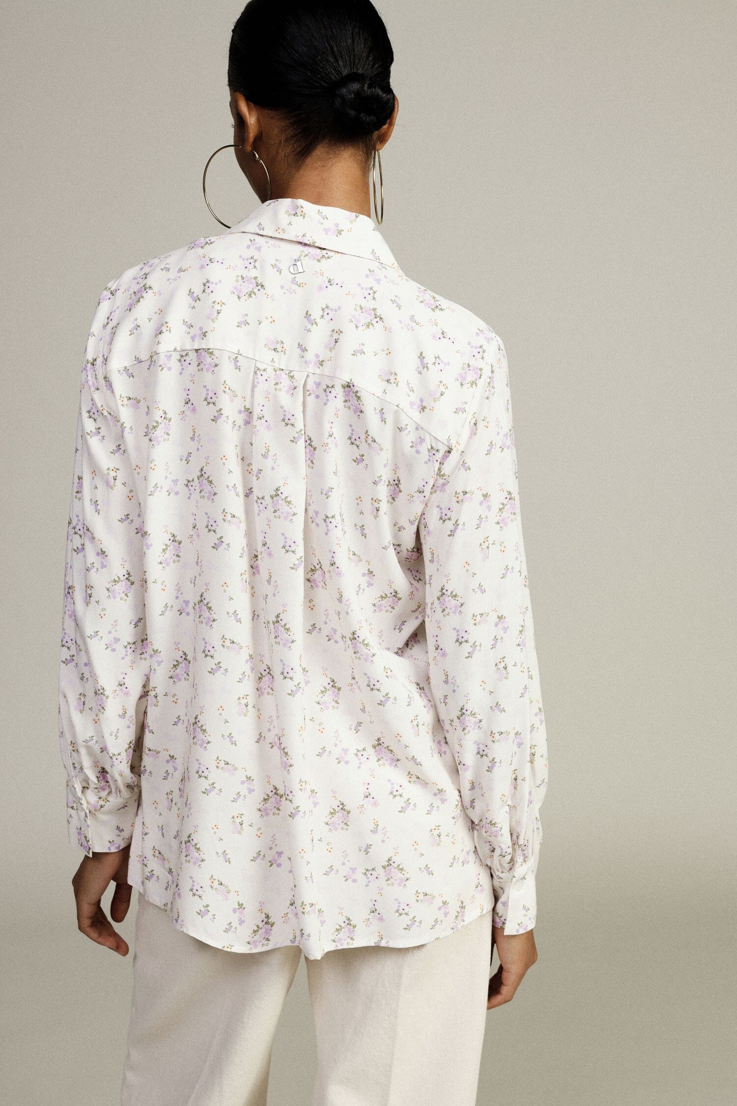 Floral Print Shirt, Classic Collar, Long Sleeves Dixie
