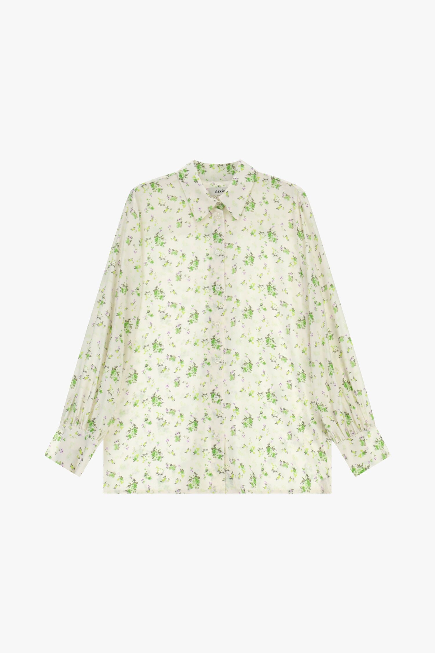 Floral Print Shirt, Classic Collar, Long Sleeves Dixie