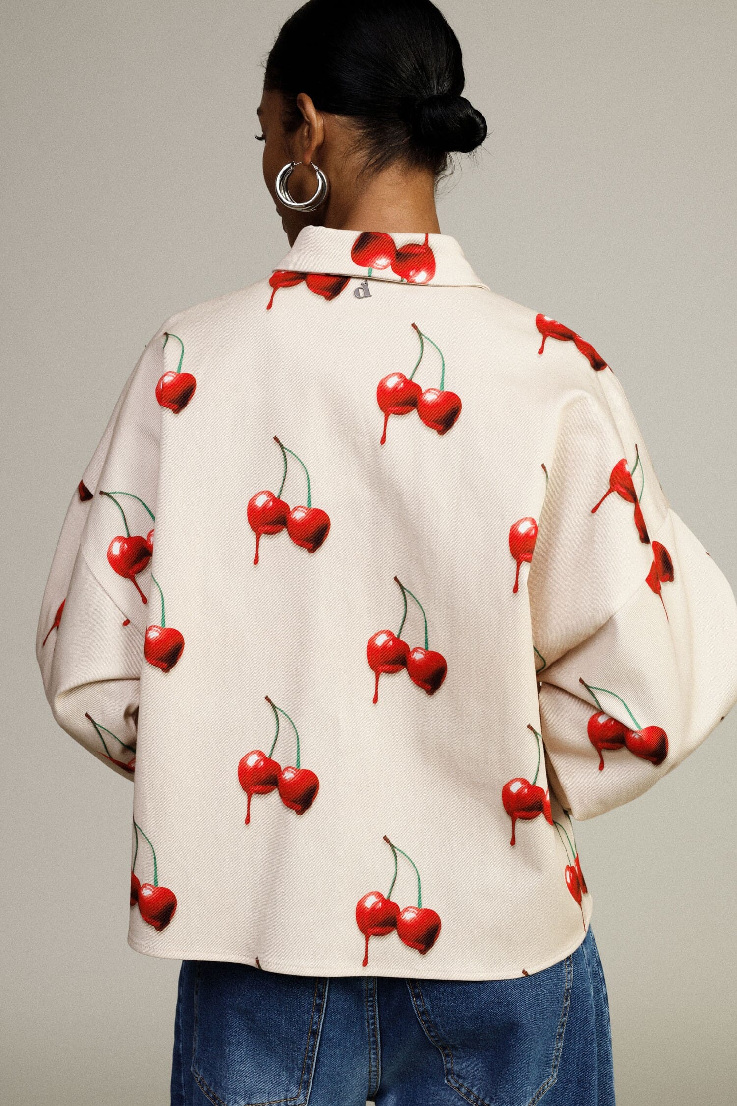 Cherry Print Shirt With Long Sleeves Dixie