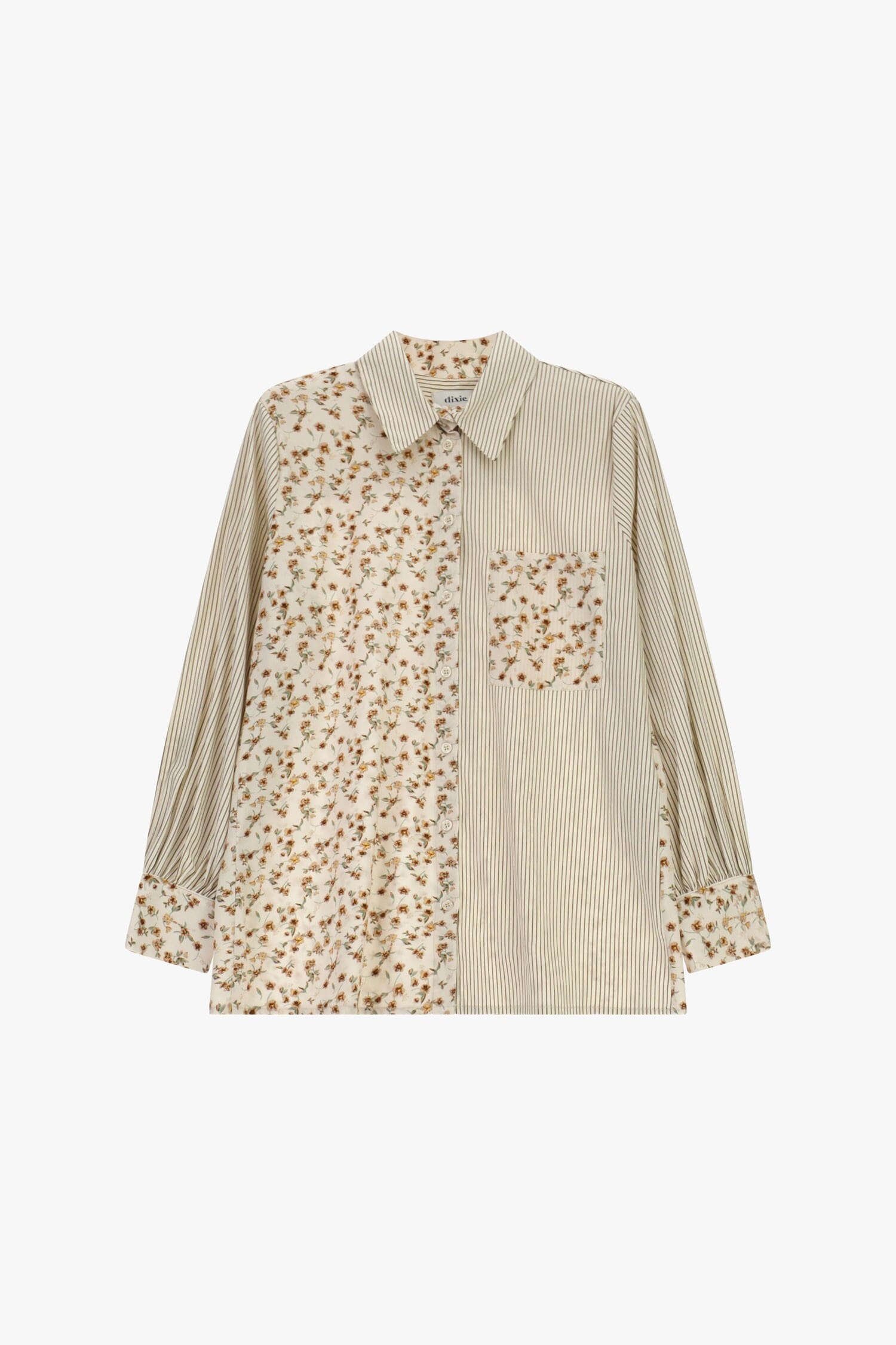 Floral And Striped Shirt With Front Pocket Dixie