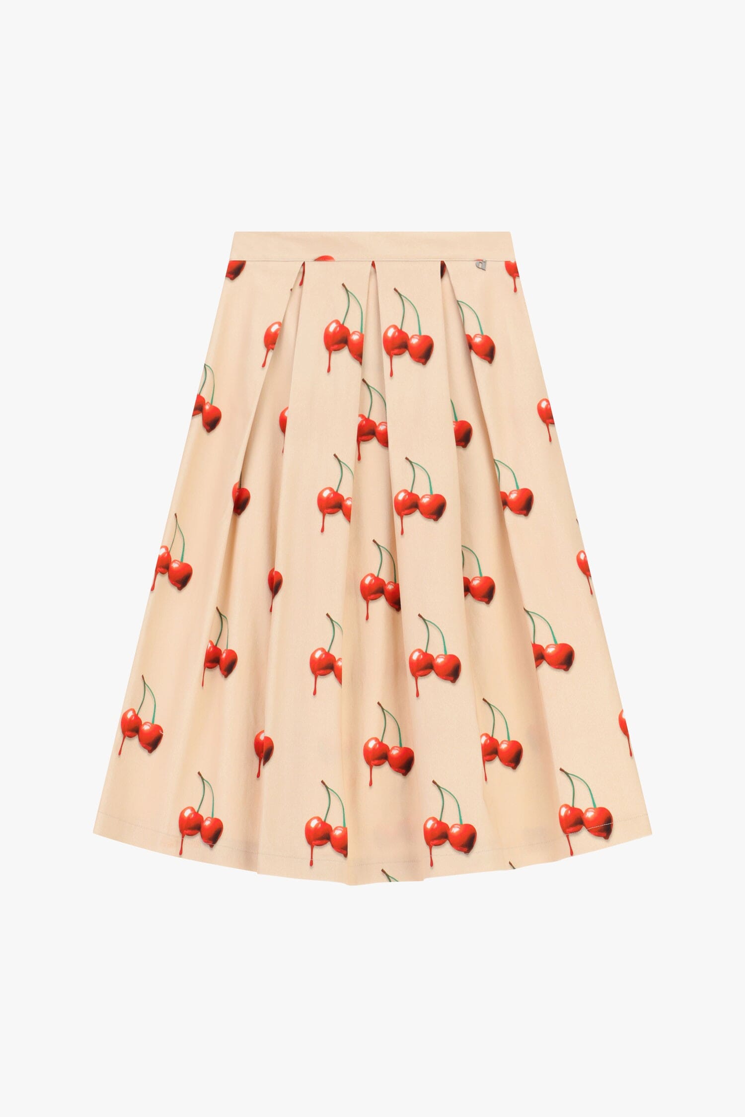 Gonna A Pieghe Fantasia Ciliegie Lunghezza Media Dixie