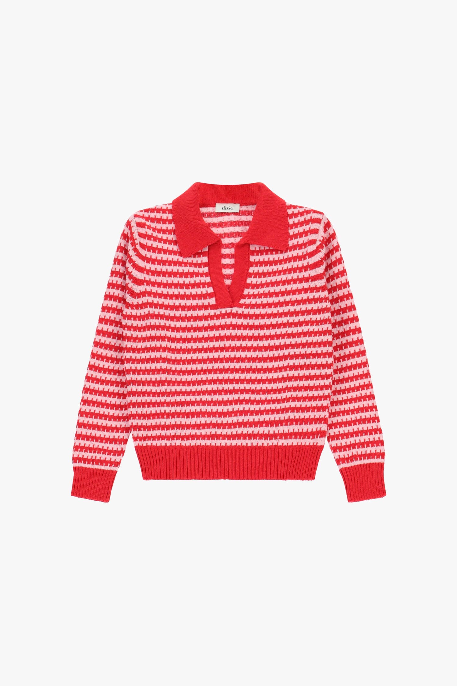 Dixie V-Neck Striped Sweater With Ribbed Detailing