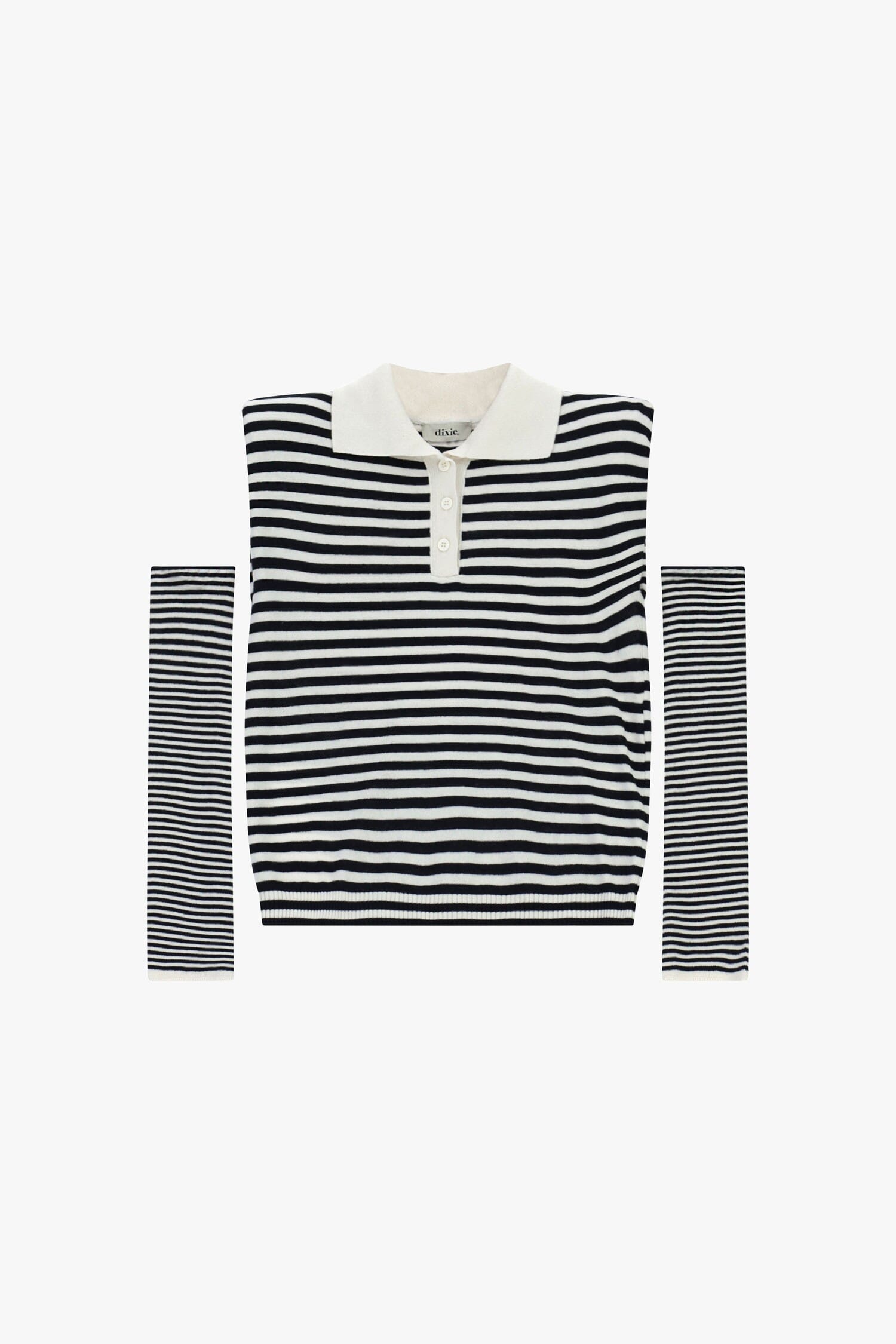 Dixie Striped T-Shirt with Collar and Long Sleeves