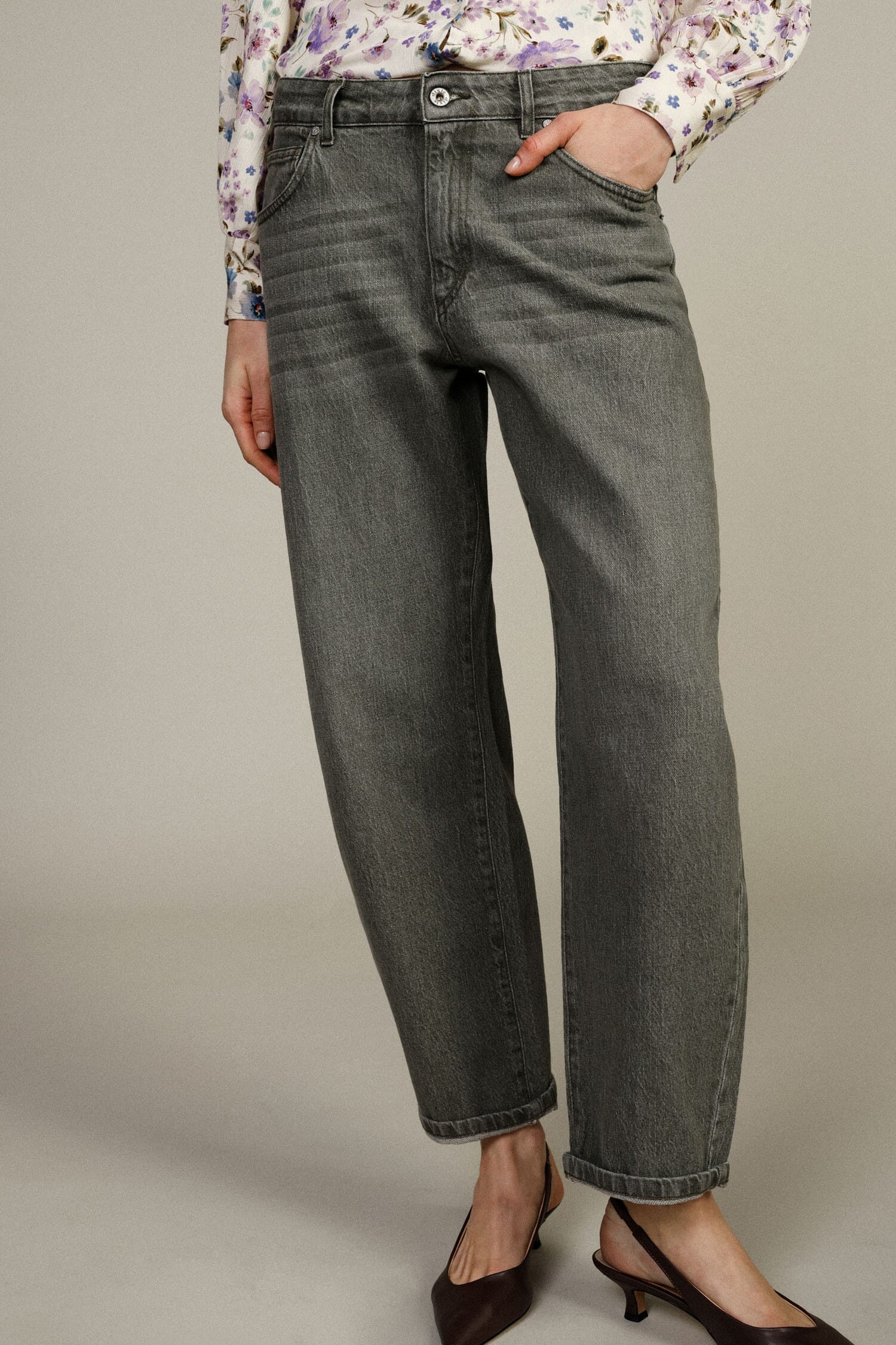 Balloon Fit Jeans With High Waist And Straight Legs Dixie