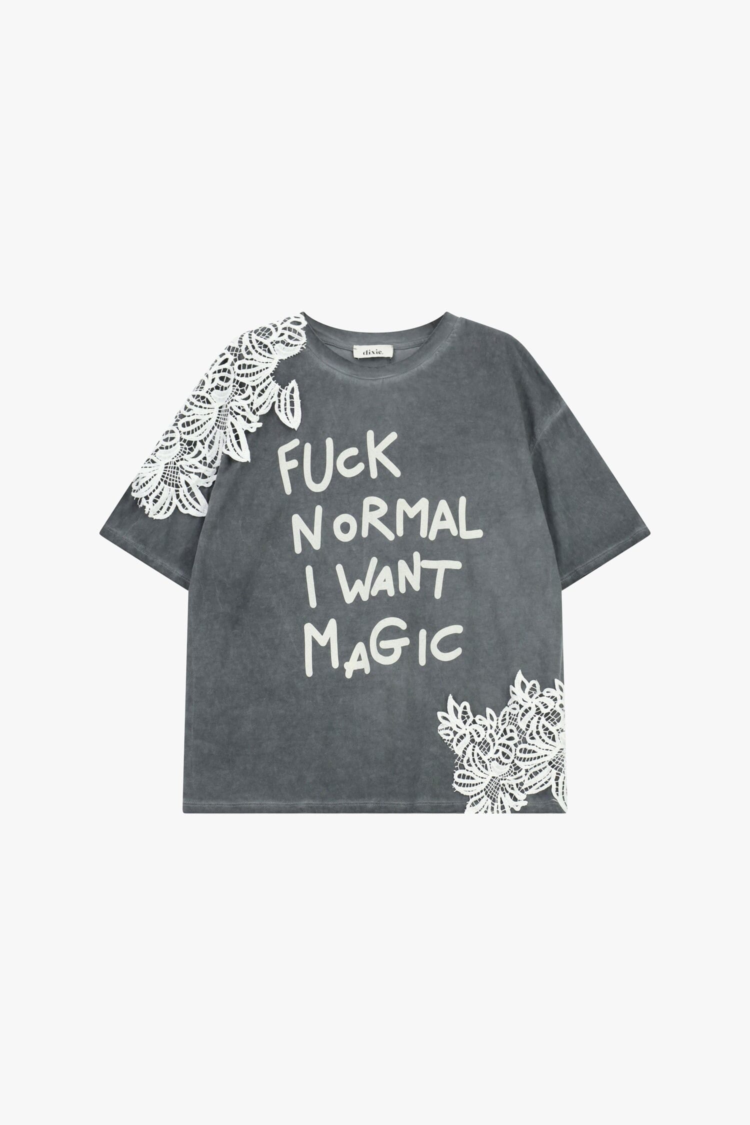 T-shirt large avec broderie décorative et lettrage Dixie