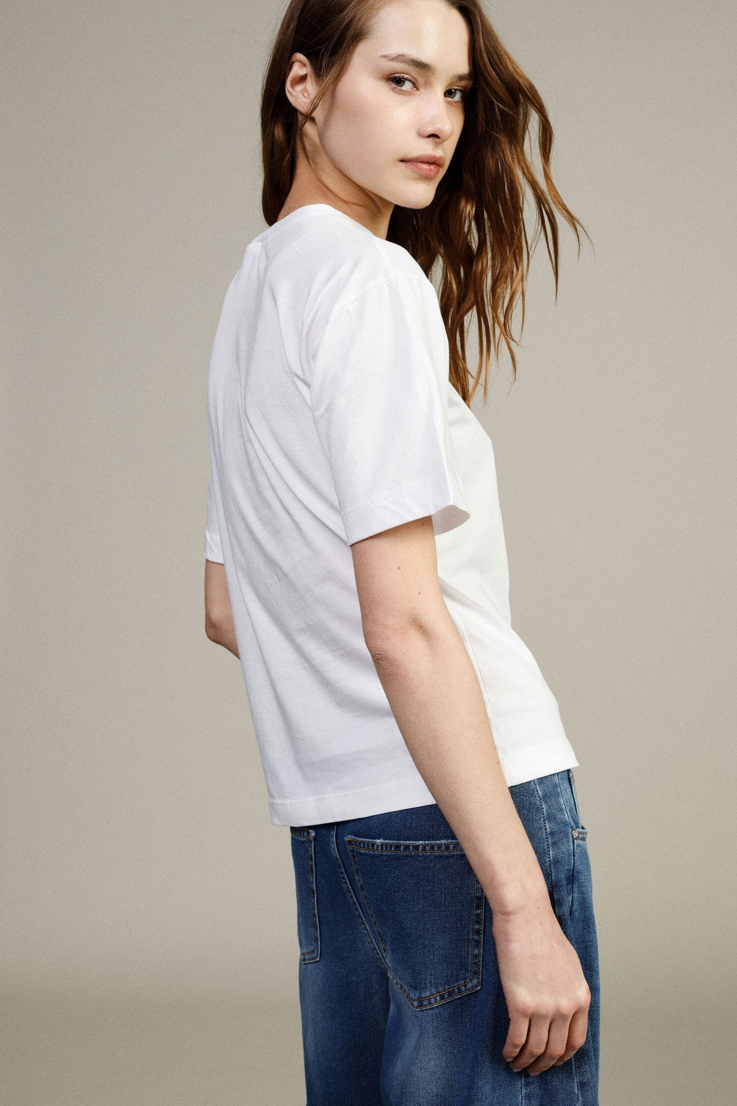 T-Shirt Heart Print Fit Regular Crew Neck Dixie