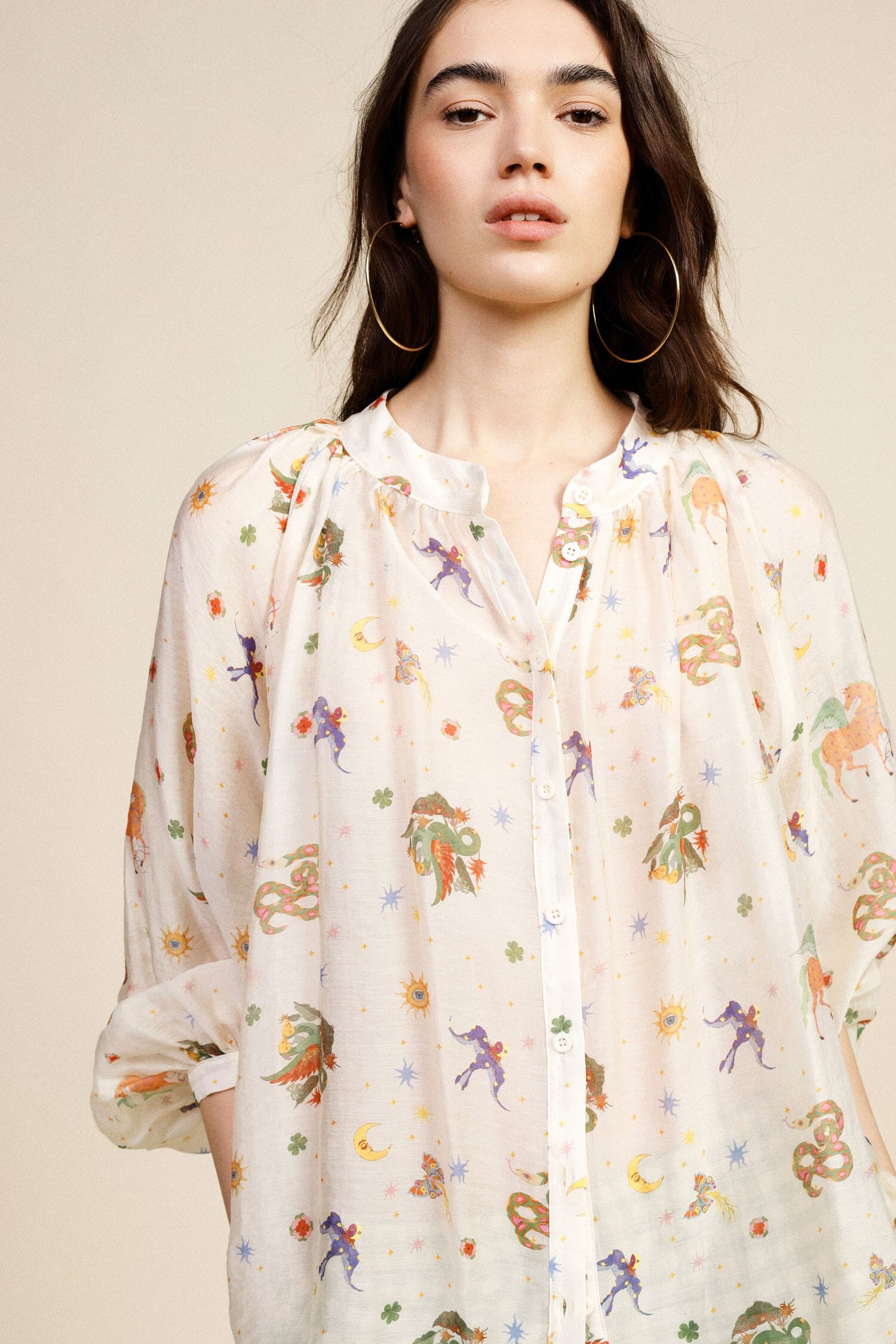 Shirt With Print And Round Neckline Dixie