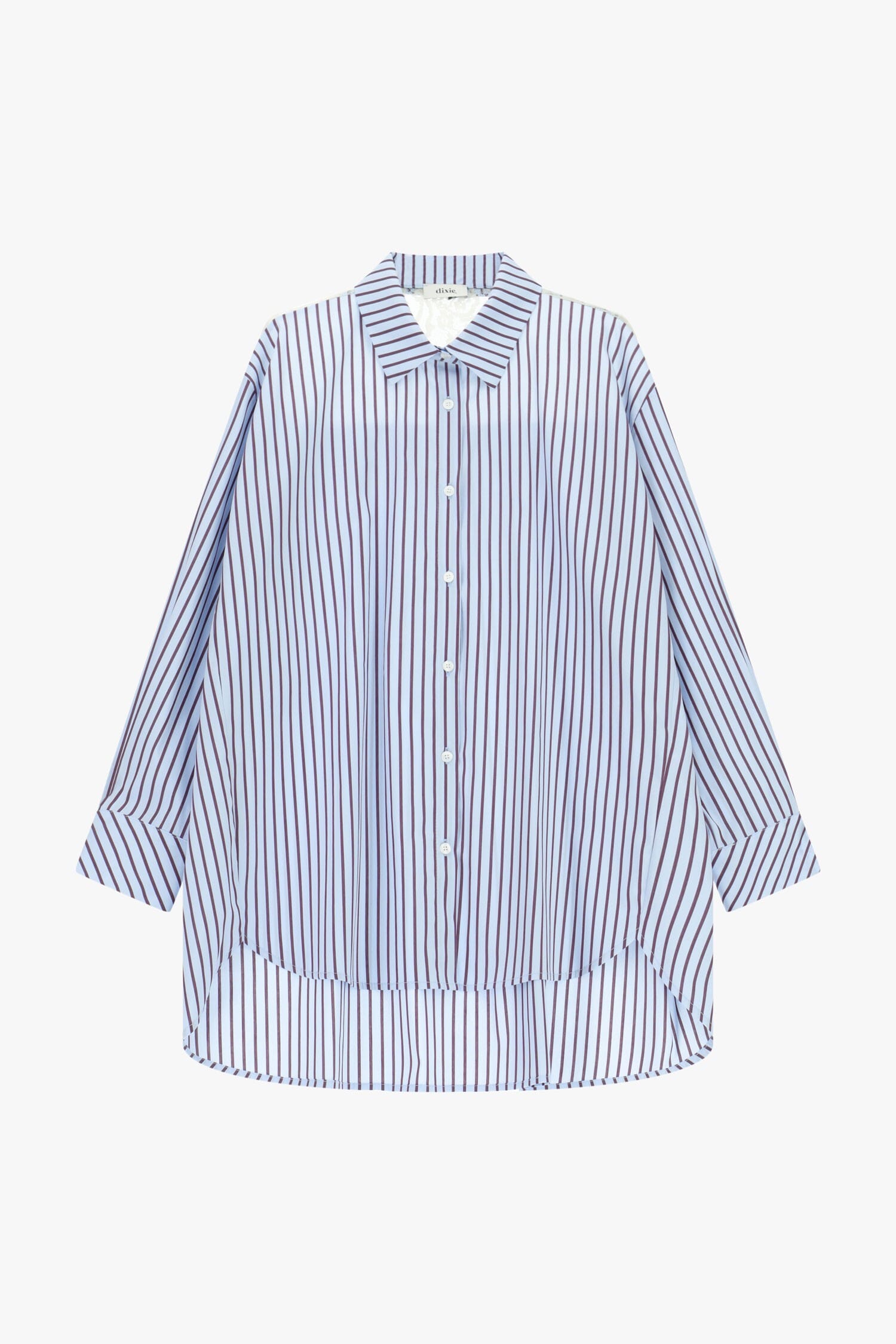 Camicia Oversize A Righe Con Collo Classico Dixie