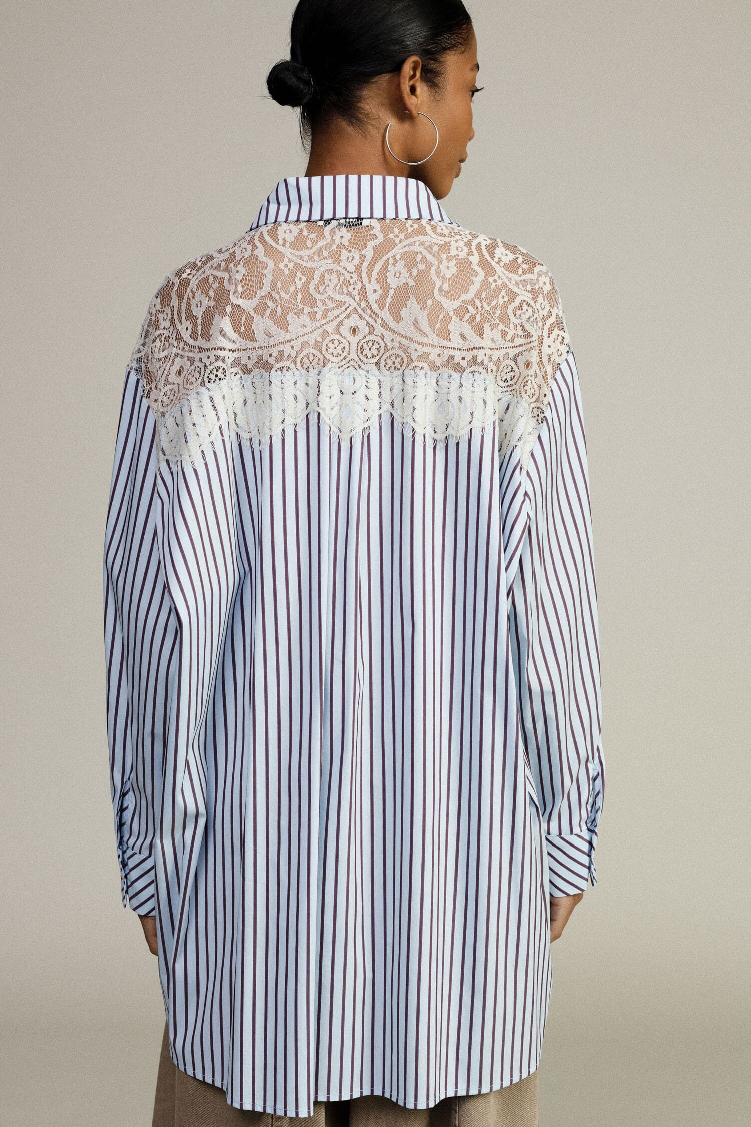 Camicia Oversize A Righe Con Collo Classico Dixie