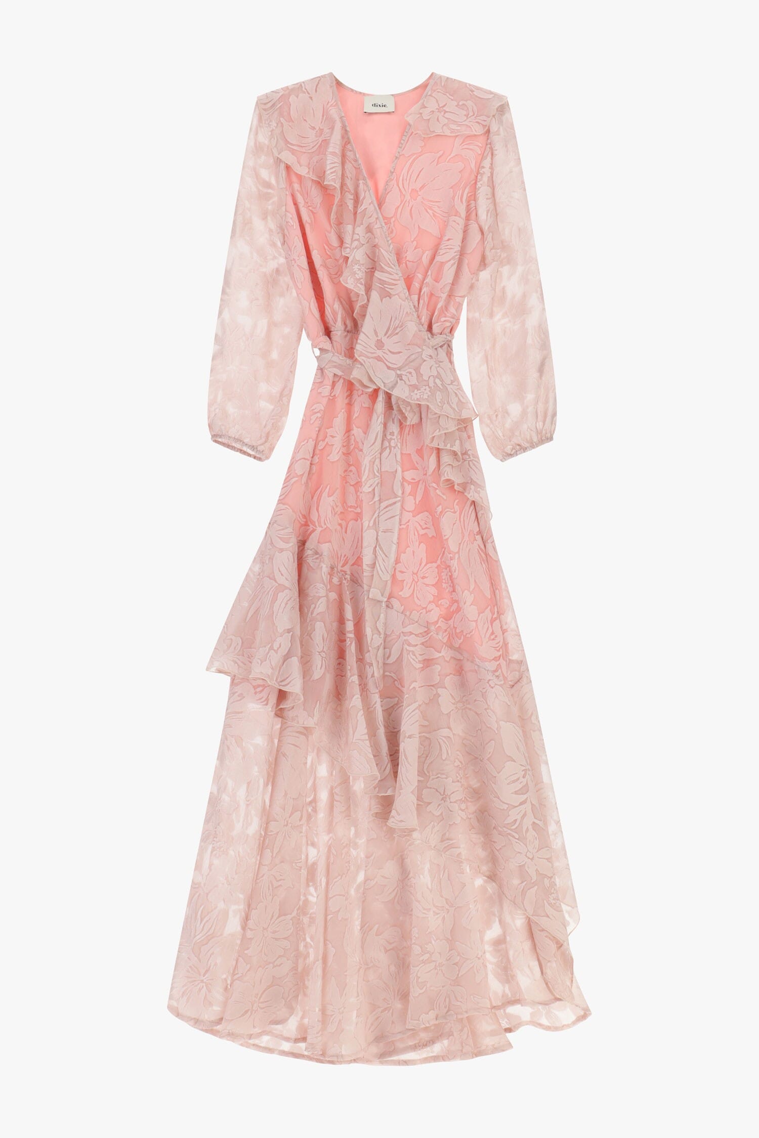 Long Dress With Flounces And Floral Fantasy Dixie