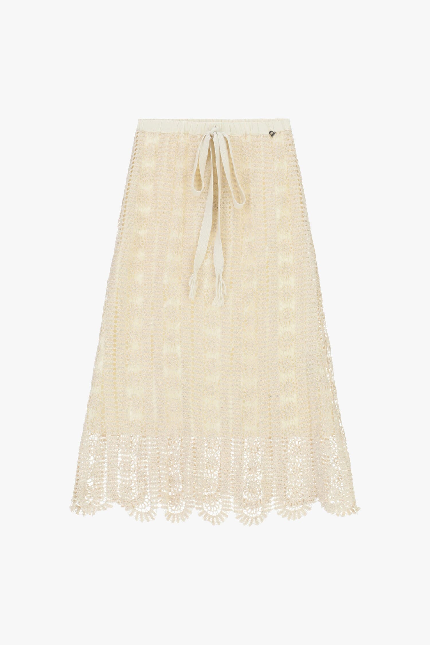 Dixie Perforated Midi Skirt With Embroidered Trim