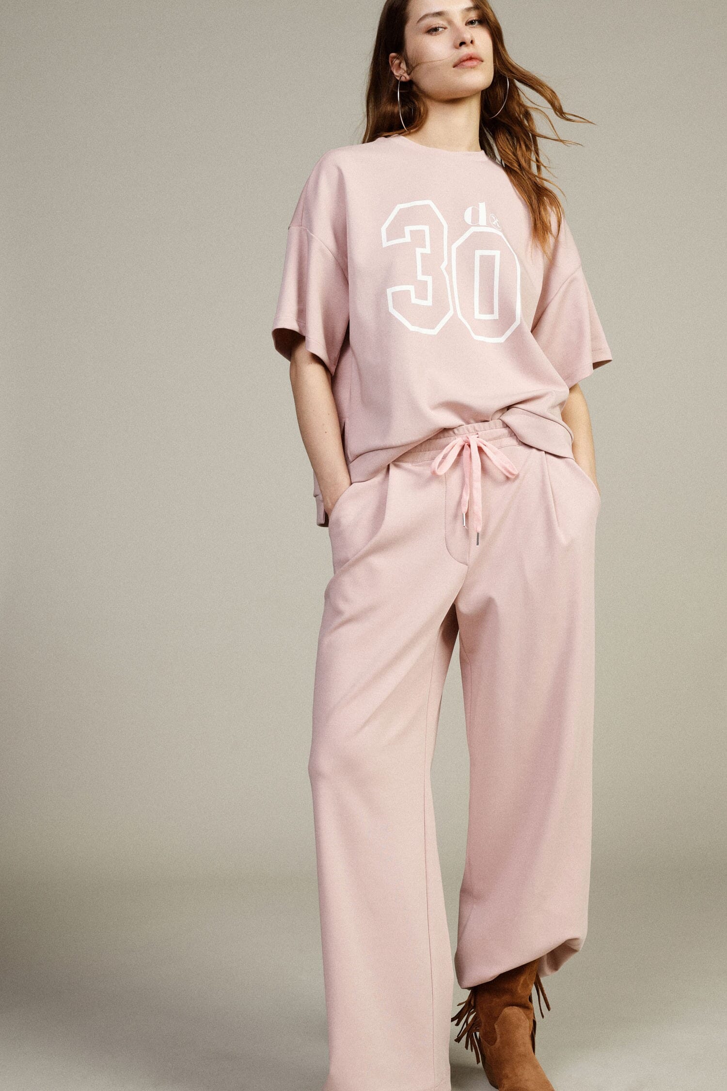 Cropped Palace Trousers With Elasticated Waistband Dixie