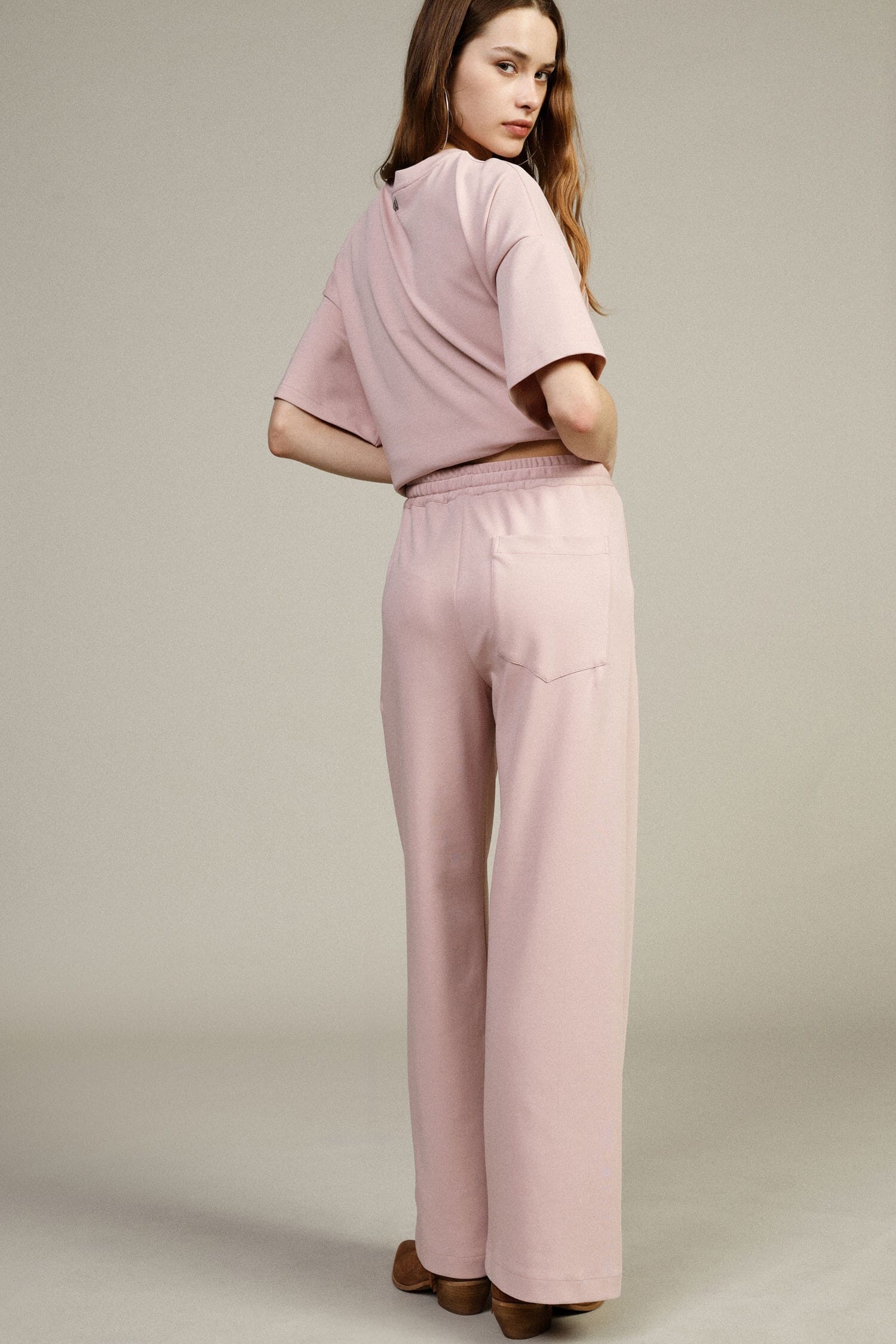 Cropped Palace Trousers With Elasticated Waistband Dixie