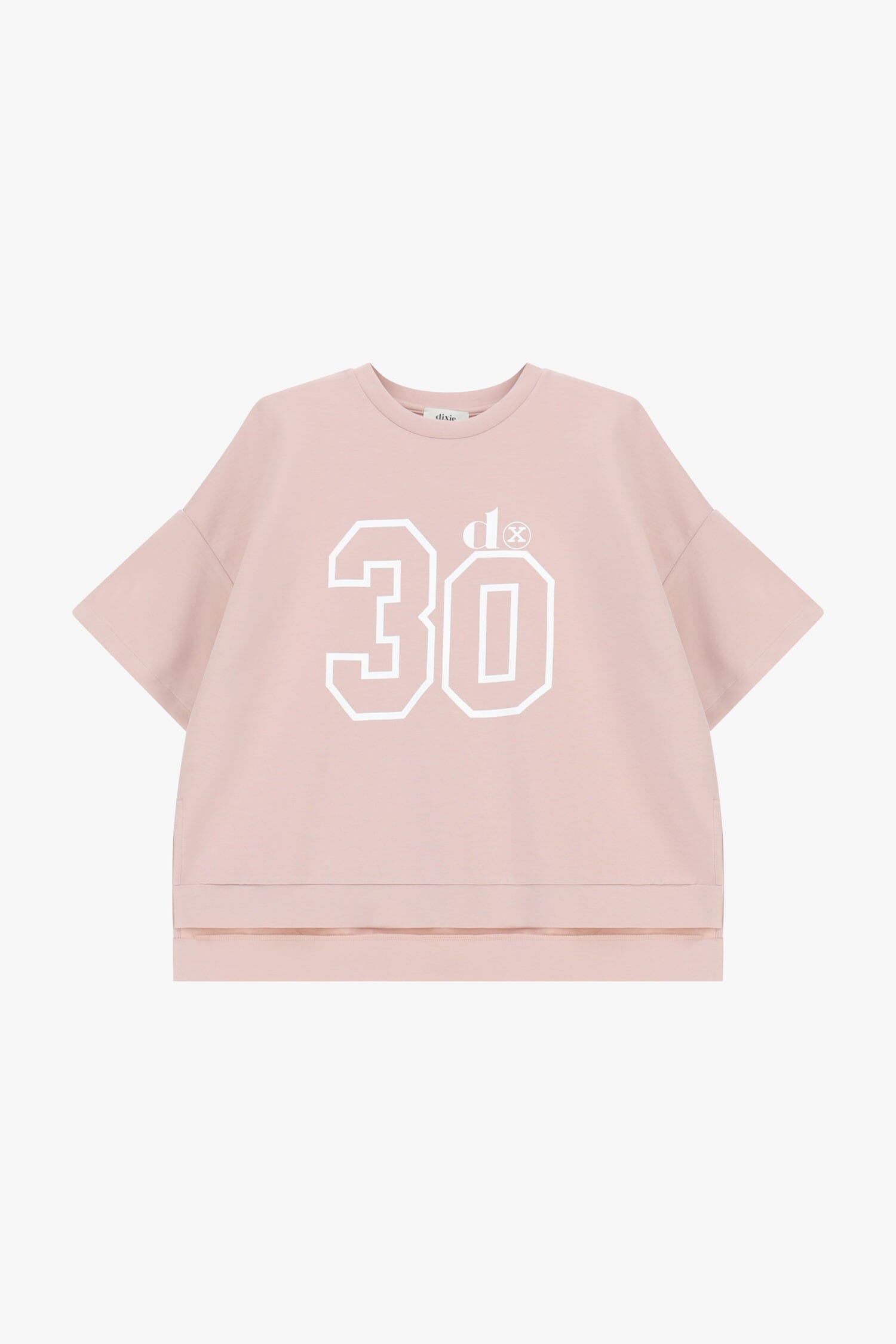 T-shirt large avec impression de numéros et fentes latérales Dixie