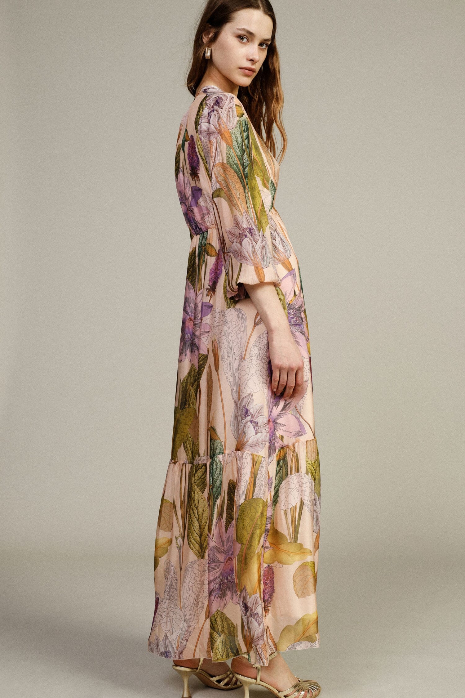 Robe longue à imprimé floral et manches larges Dixie