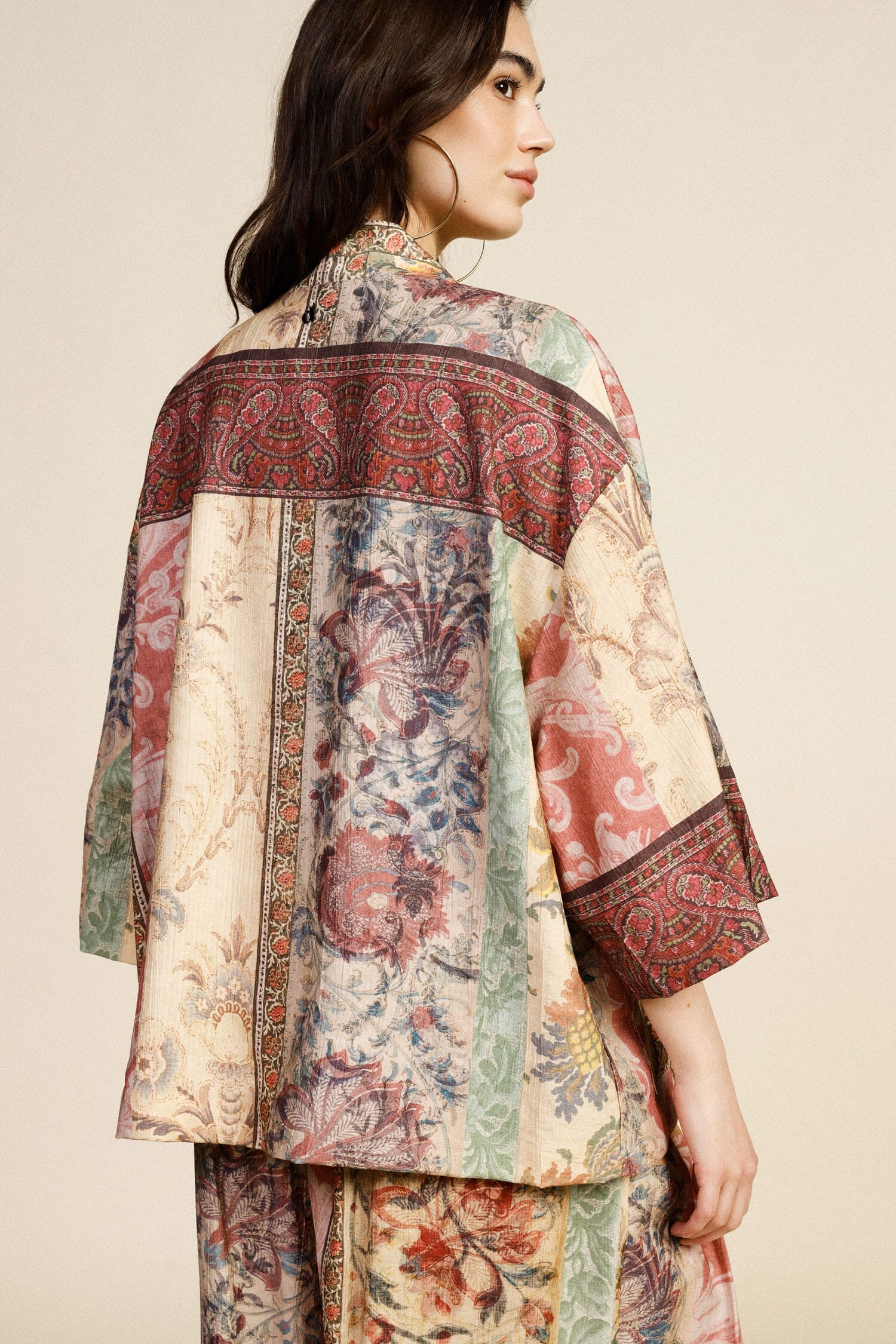 Printed Blazer With Wide Dixie Sleeves