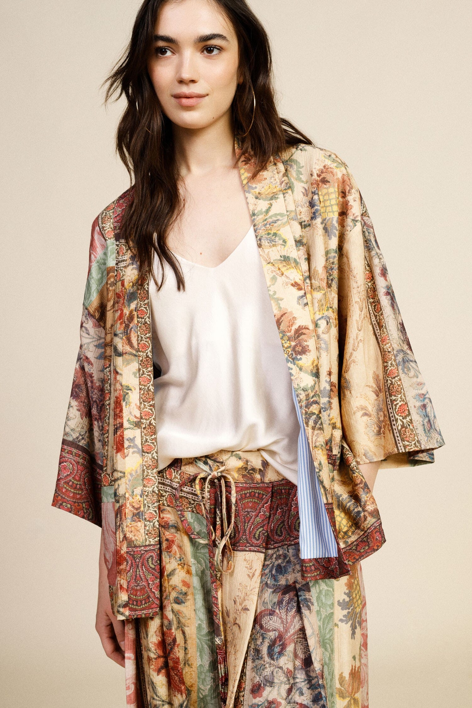 Printed Blazer With Wide Dixie Sleeves