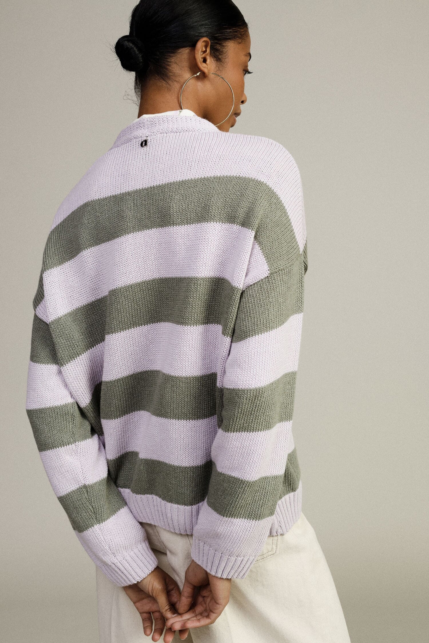 Cardigan rayé avec boutons et poches avant Dixie