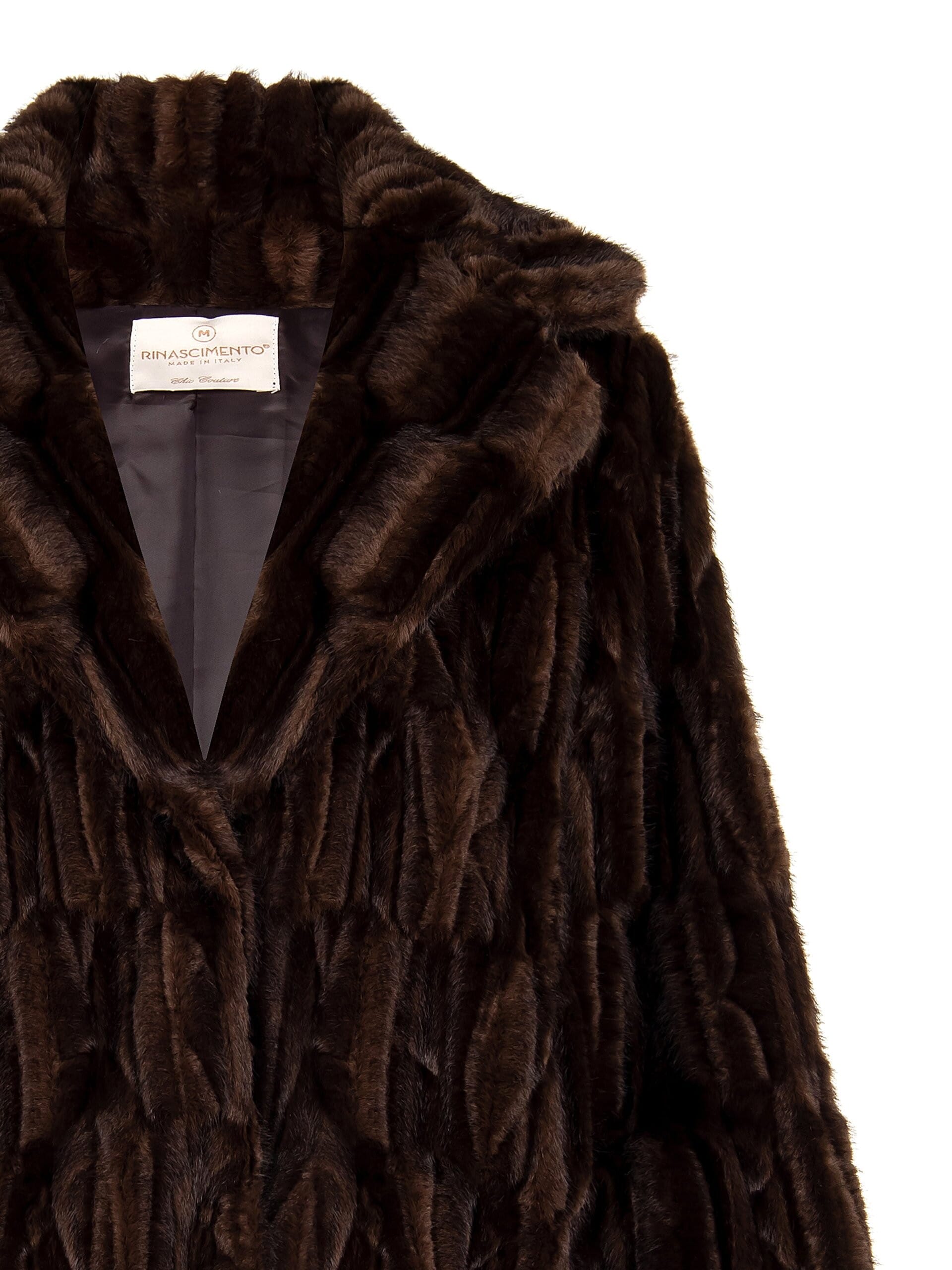 Short Synthetic Fur Coat With Pockets Rinascimento
