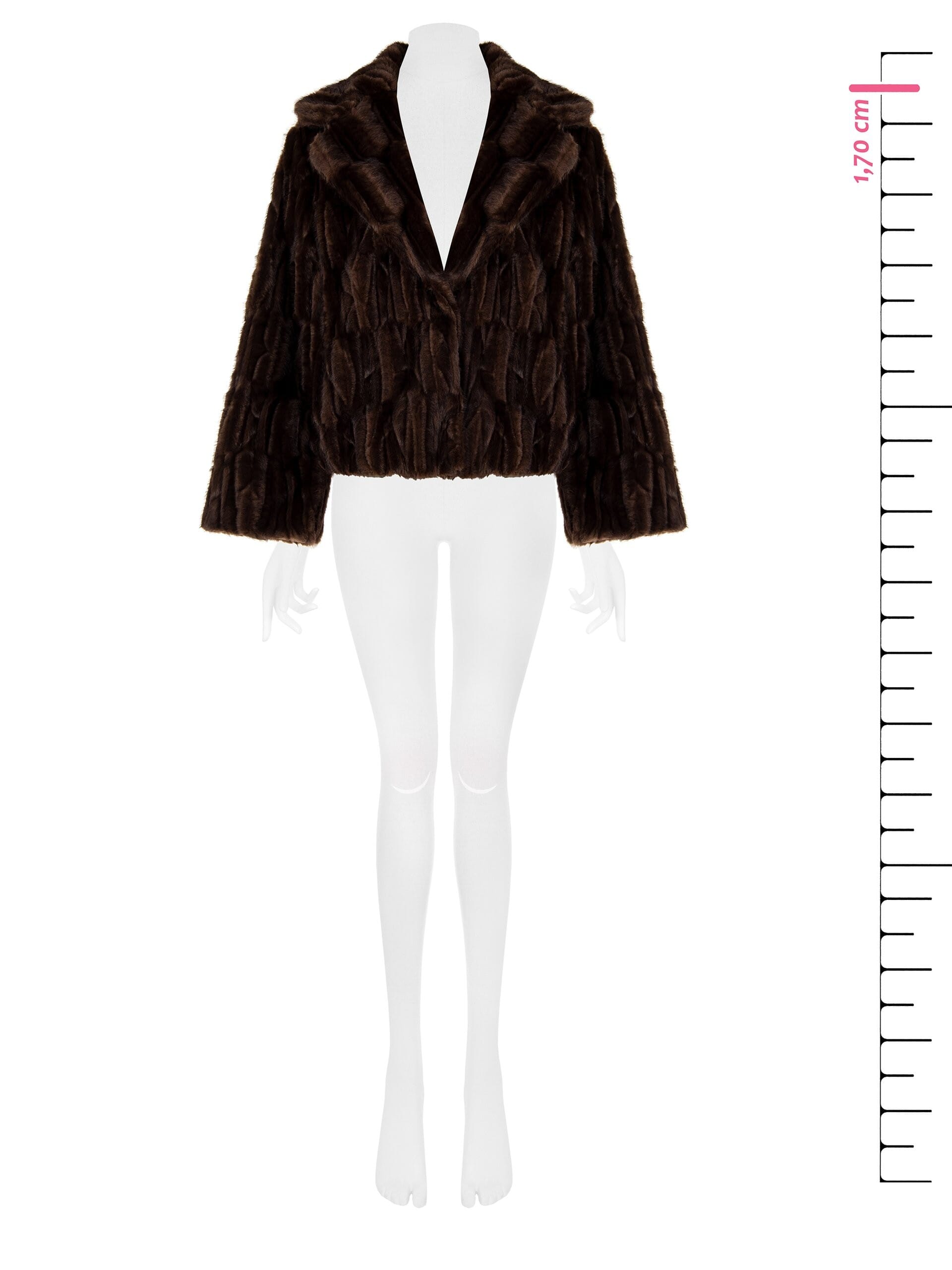 Short Synthetic Fur Coat With Pockets Rinascimento