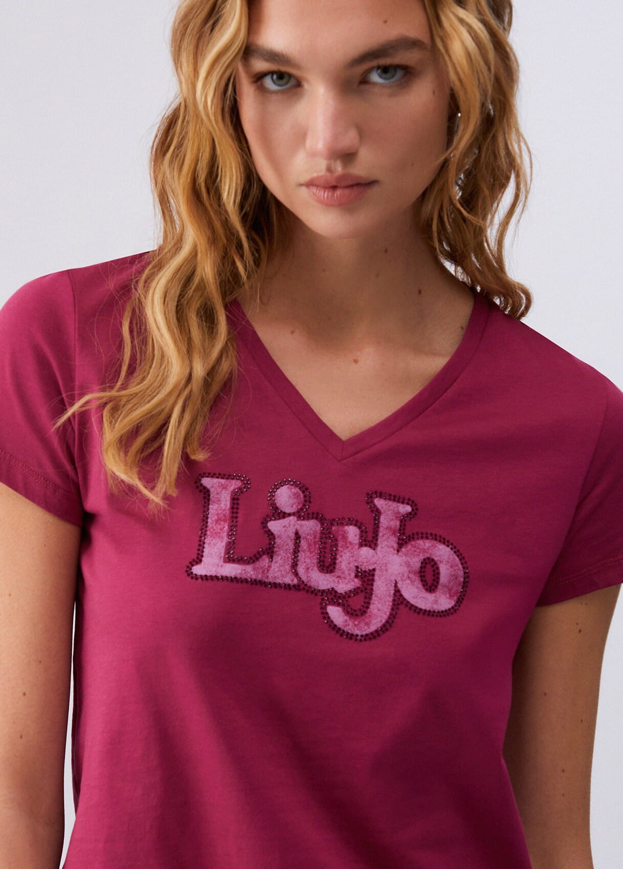 T-Shirt Con Scollo A V Liu Jo