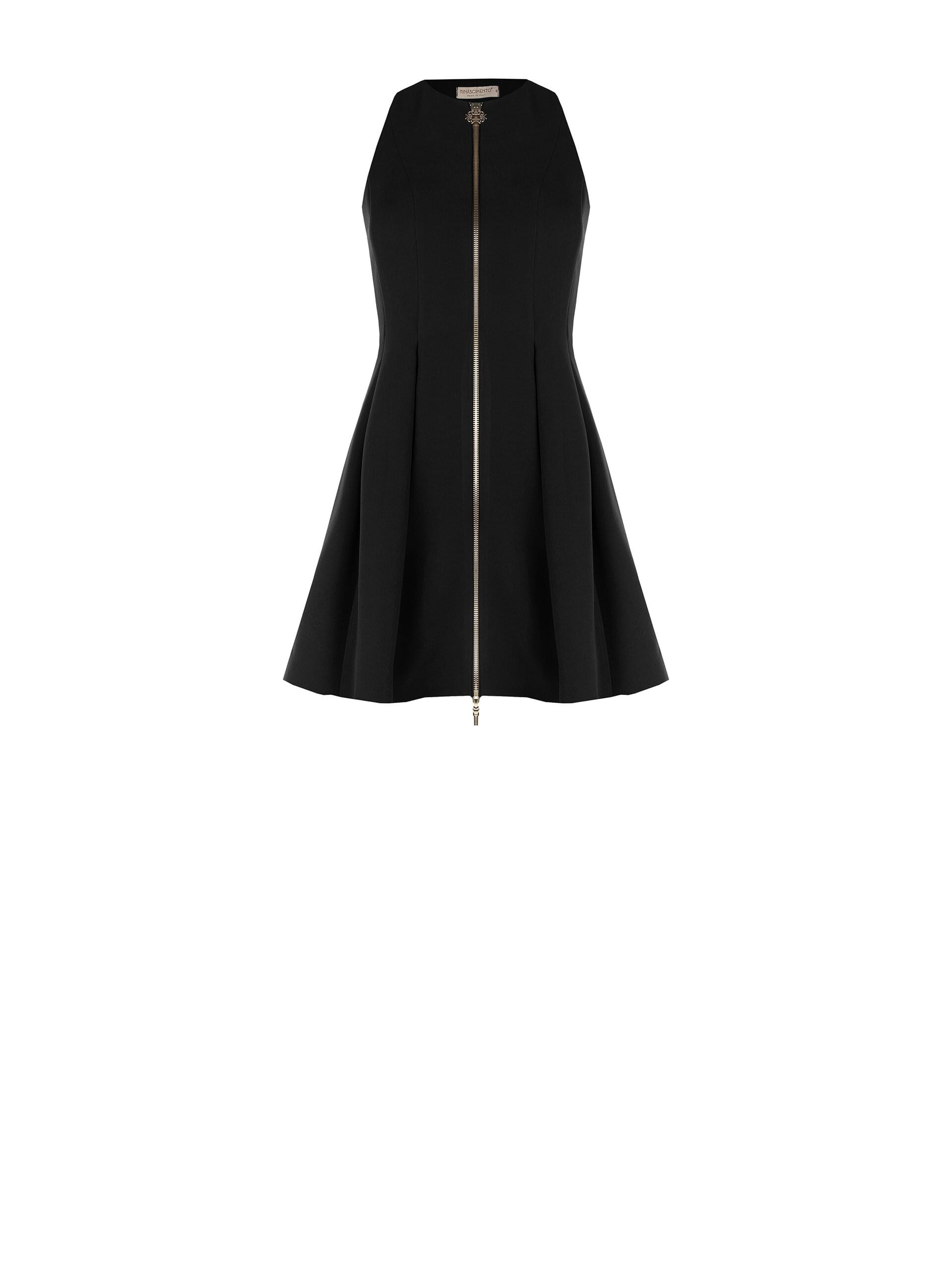 Short Dress In Technical Fabric With Zip Logo Rinascimento
