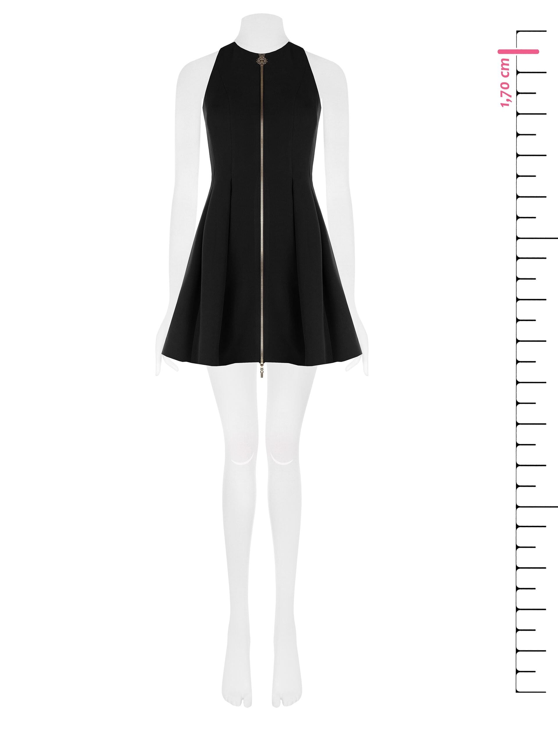 Short Dress In Technical Fabric With Zip Logo Rinascimento