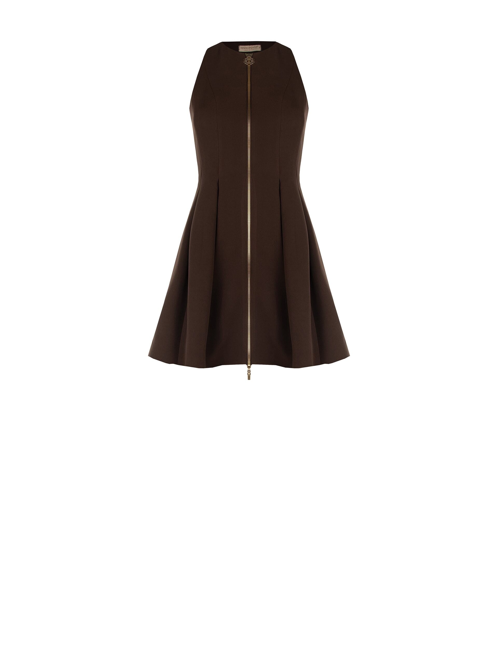 Short Dress In Technical Fabric With Zip Logo Rinascimento