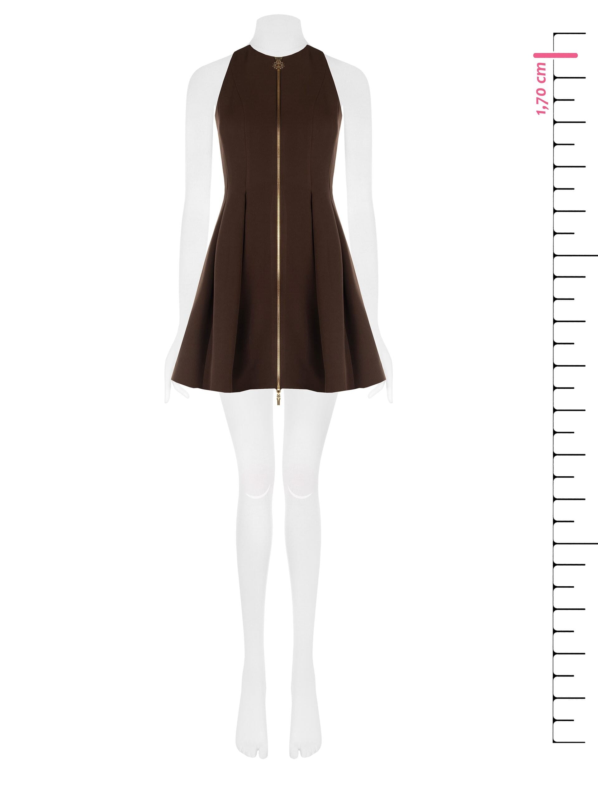 Short Dress In Technical Fabric With Zip Logo Rinascimento
