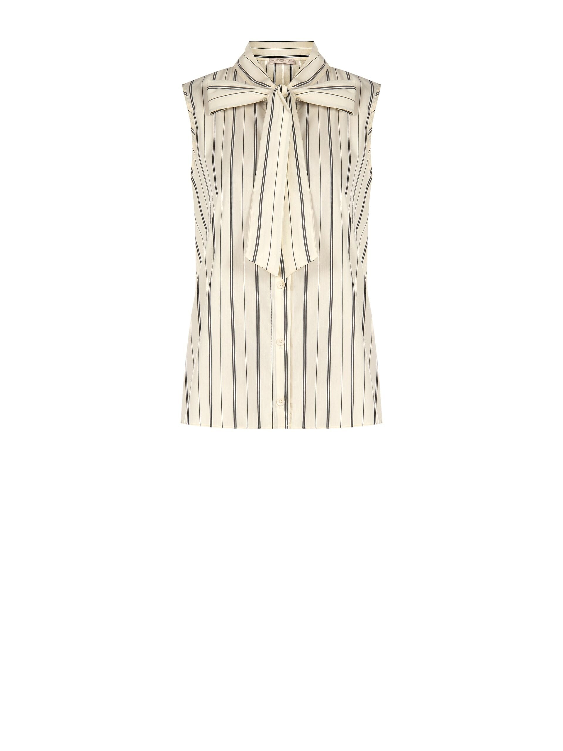 Cotton Mix Striped Blouse With Bow Rinascimento