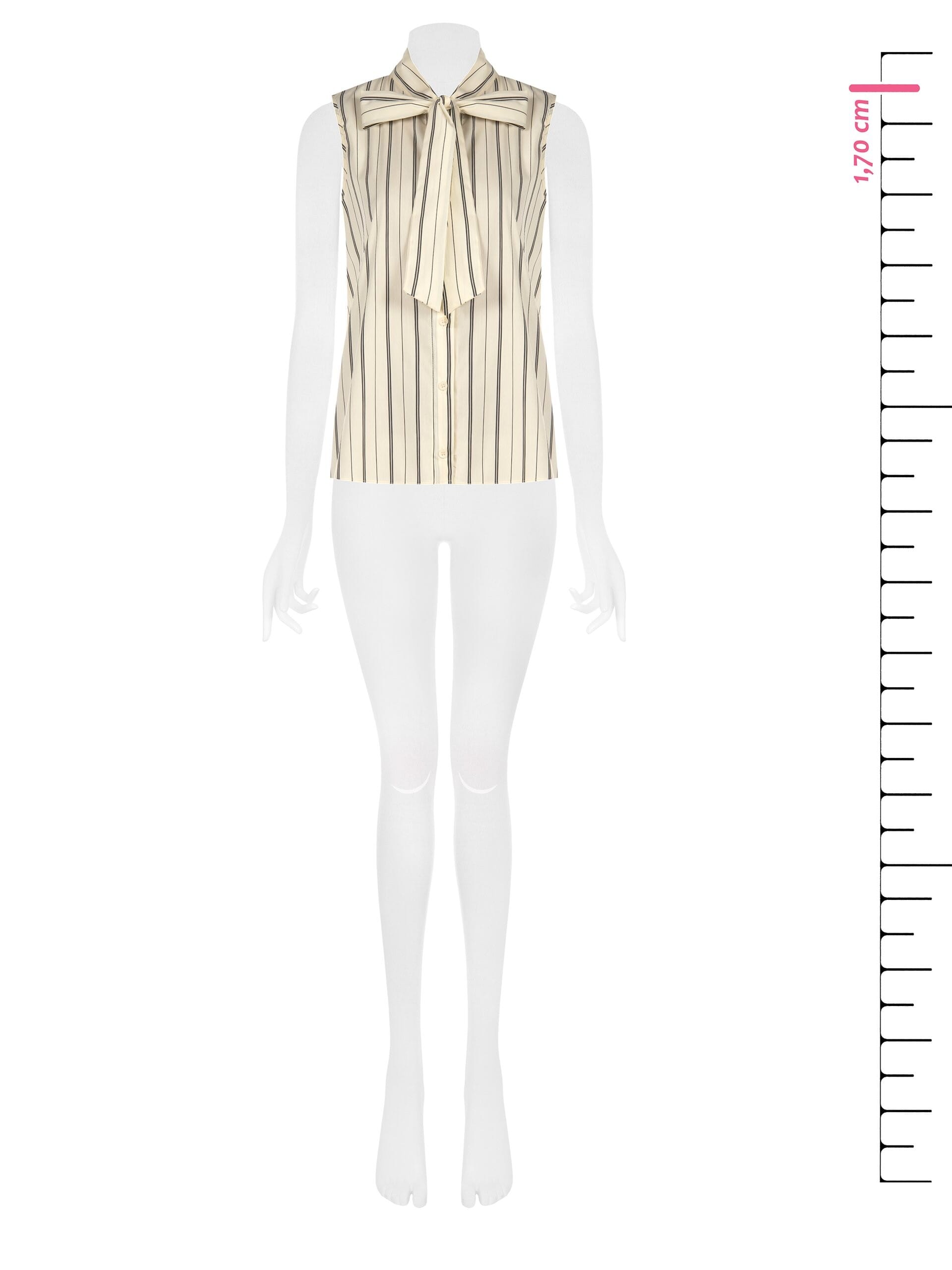 Cotton Mix Striped Blouse With Bow Rinascimento