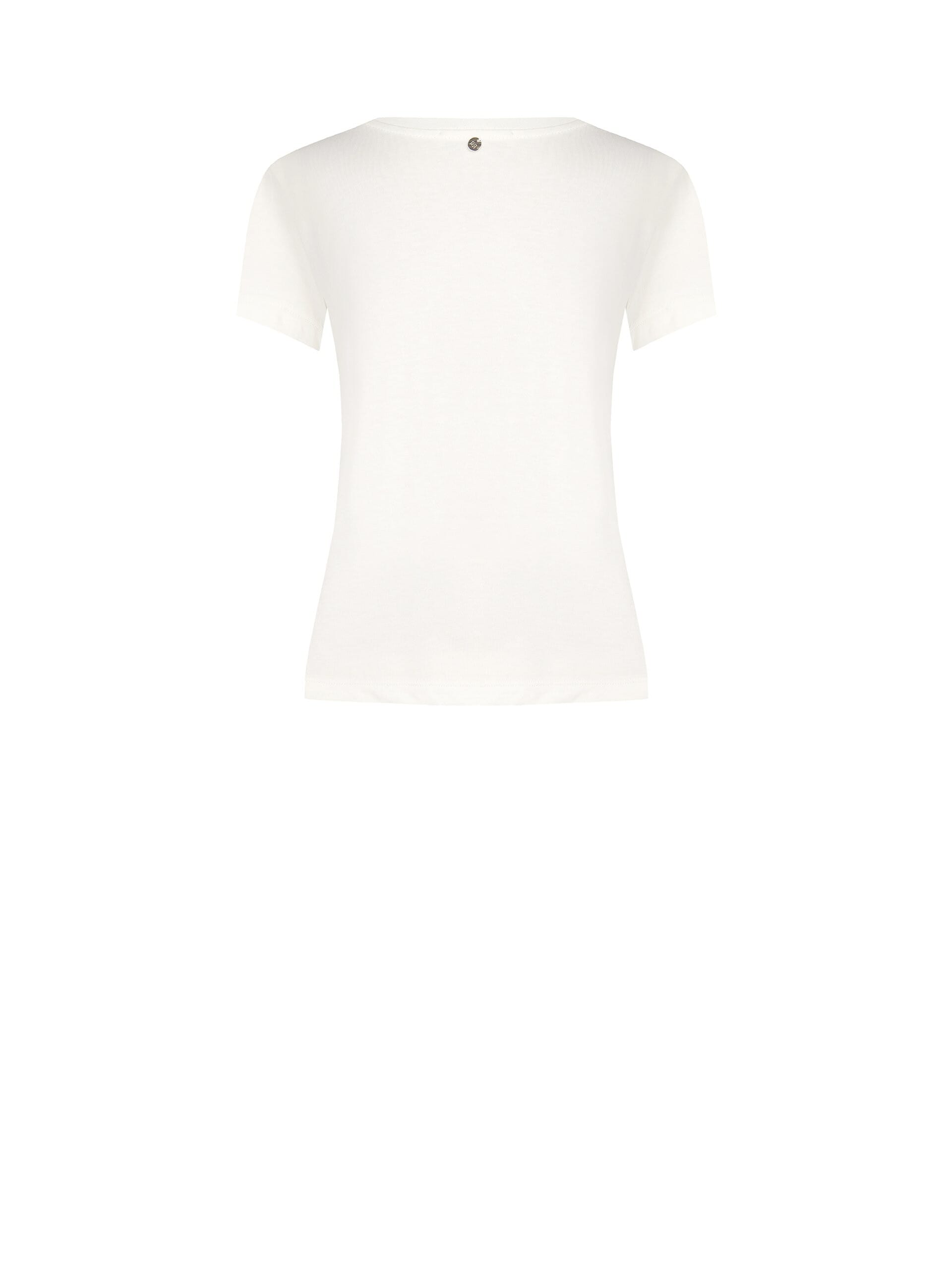 T-Shirt Regular In Cotone Con Stampa Bimba E Strass Rinascimento