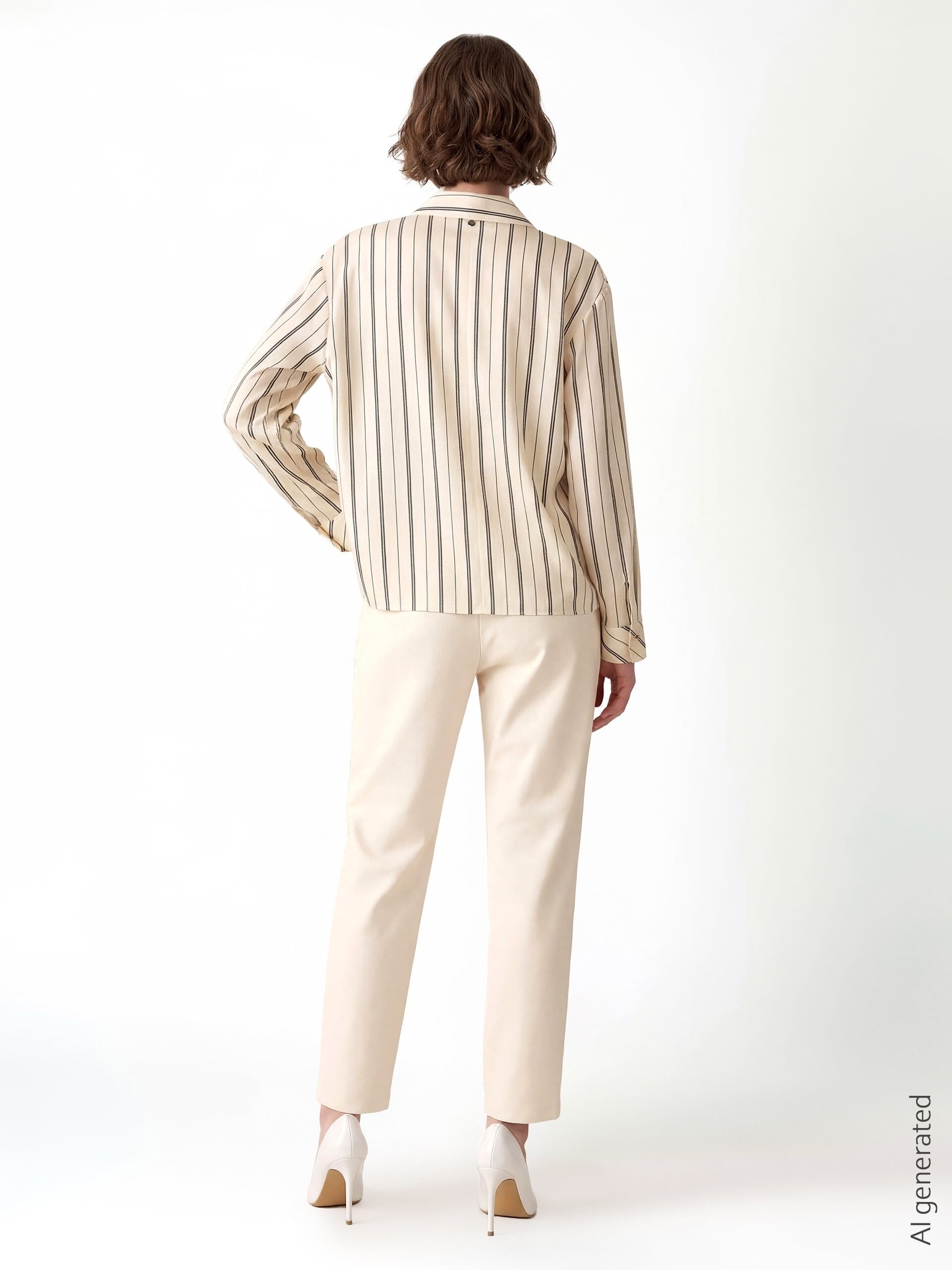 Camicia Ampia A Righe In Misto Cotone Rinascimento