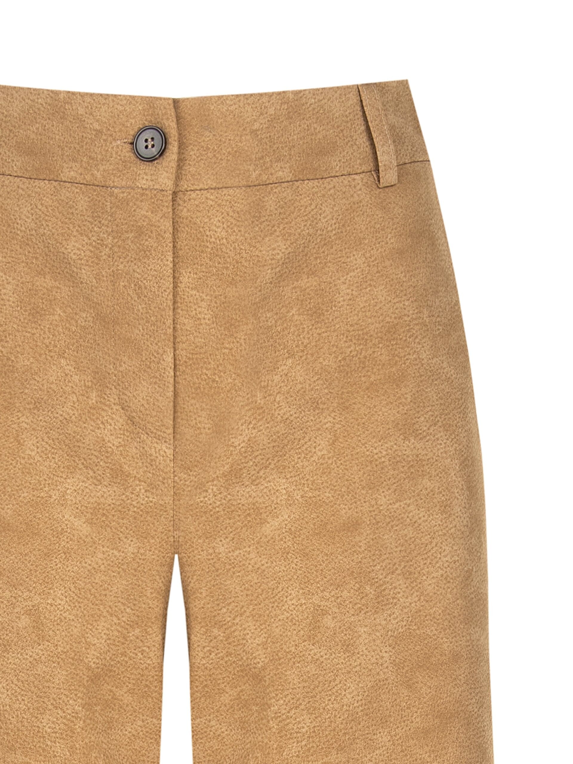 Palace Trousers In Mottled Suede With Elastic Back Rinascimento