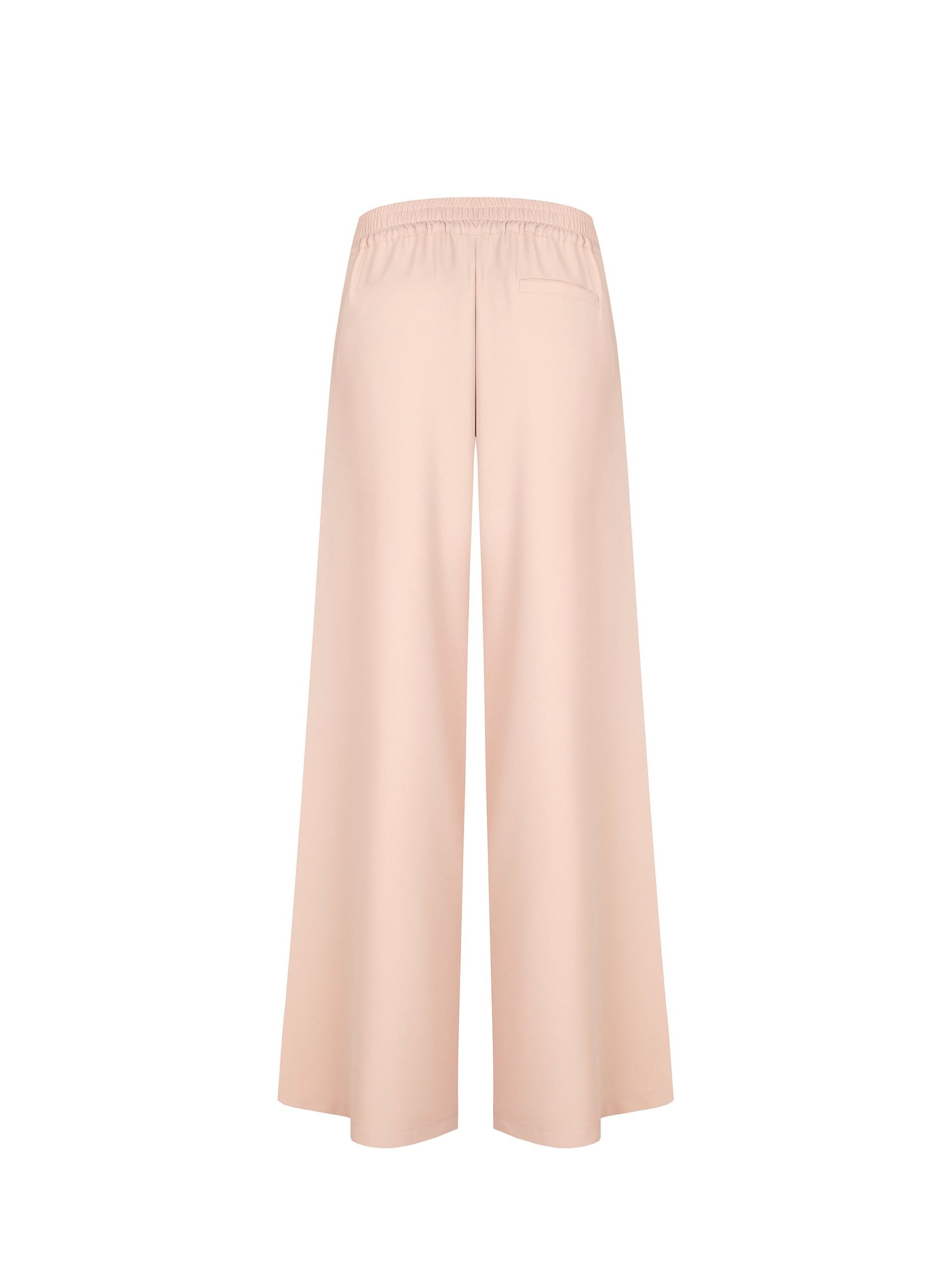Fluid Fabric Palazzo Trousers With Pleats And Elastic Back Rinascimento