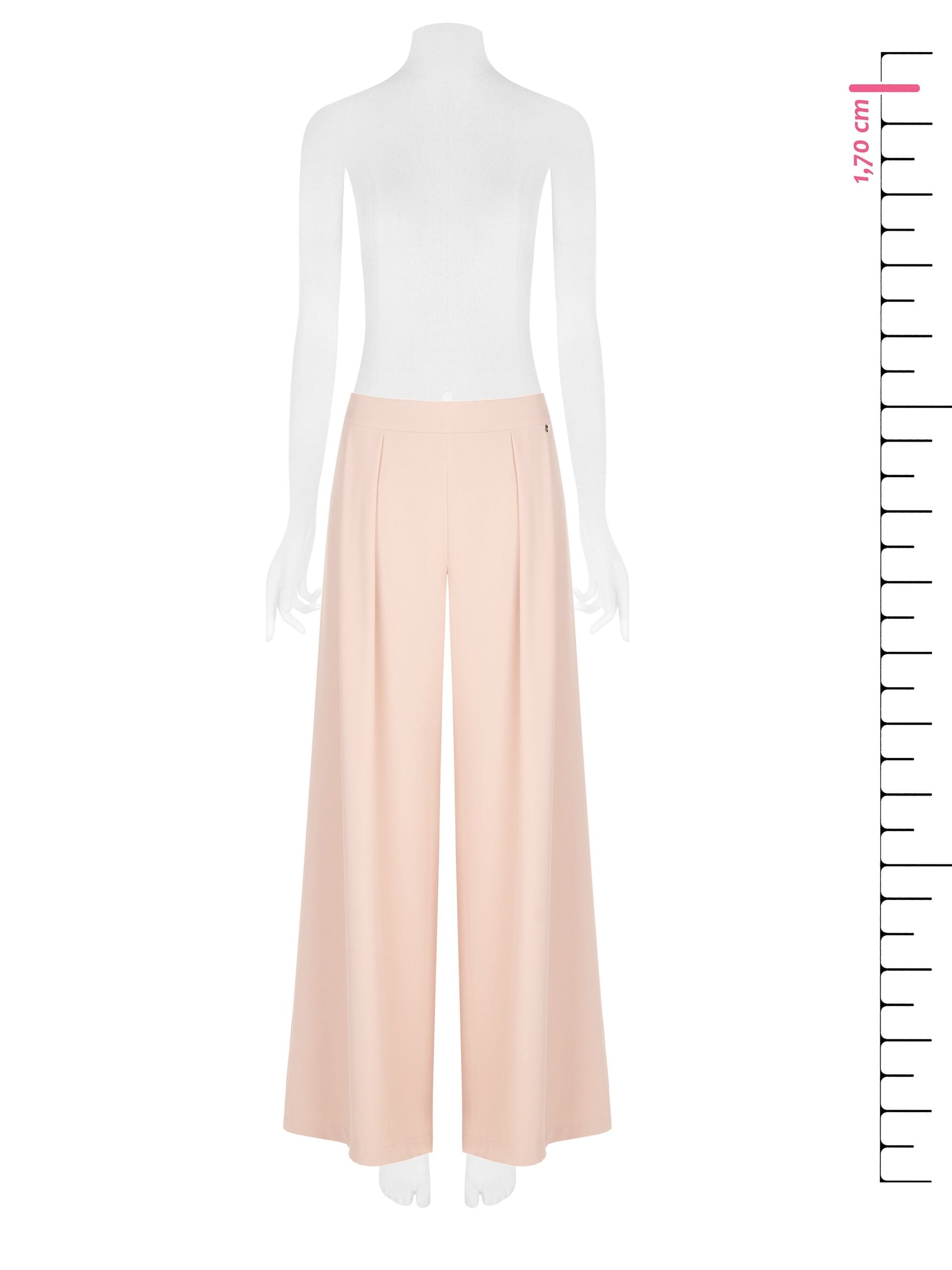 Fluid Fabric Palazzo Trousers With Pleats And Elastic Back Rinascimento