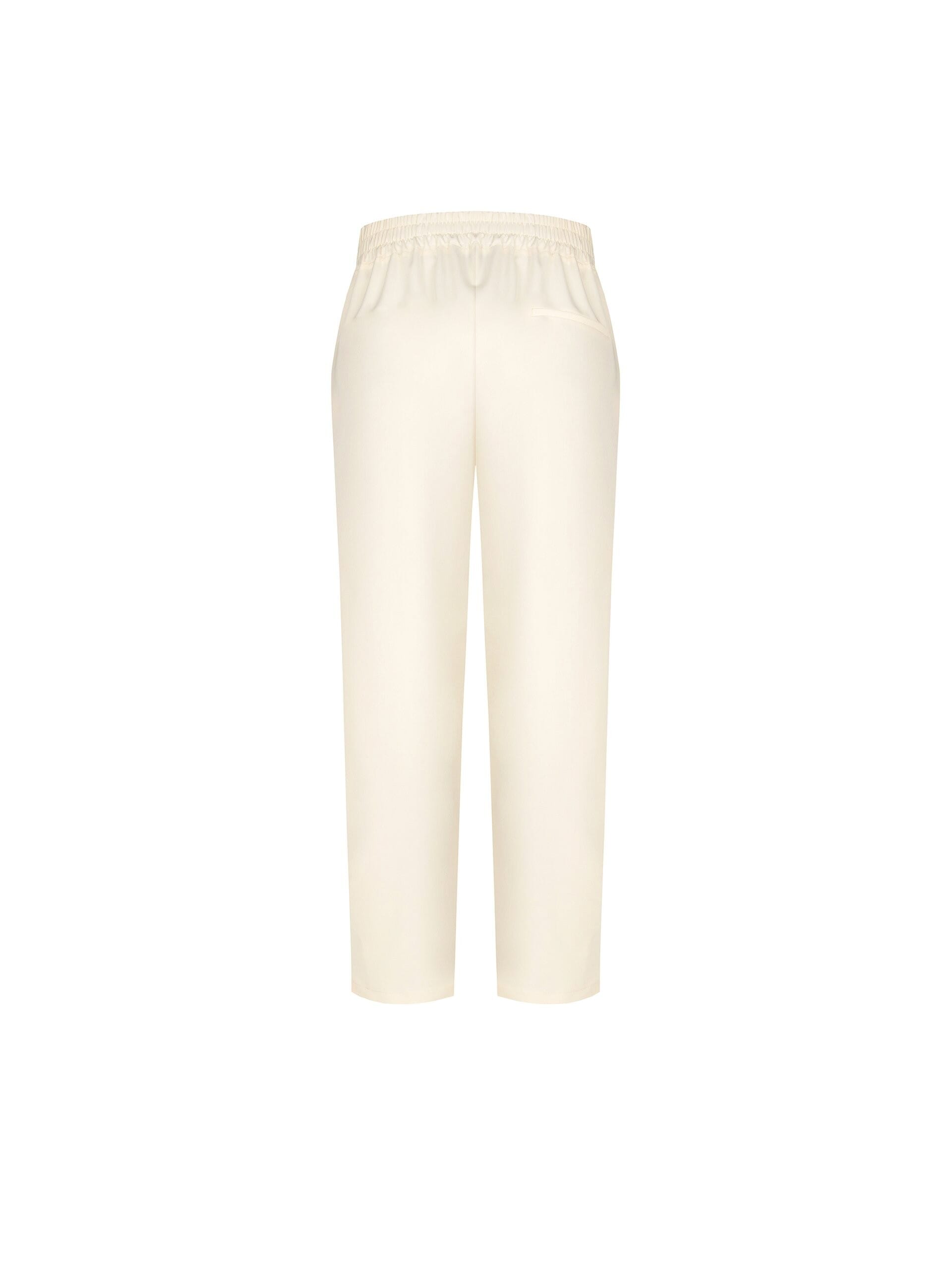 Pantaloni A Sigaretta In Misto Viscosa Con Fiocco In Vita Ed Elastico Dietro Rinascimento