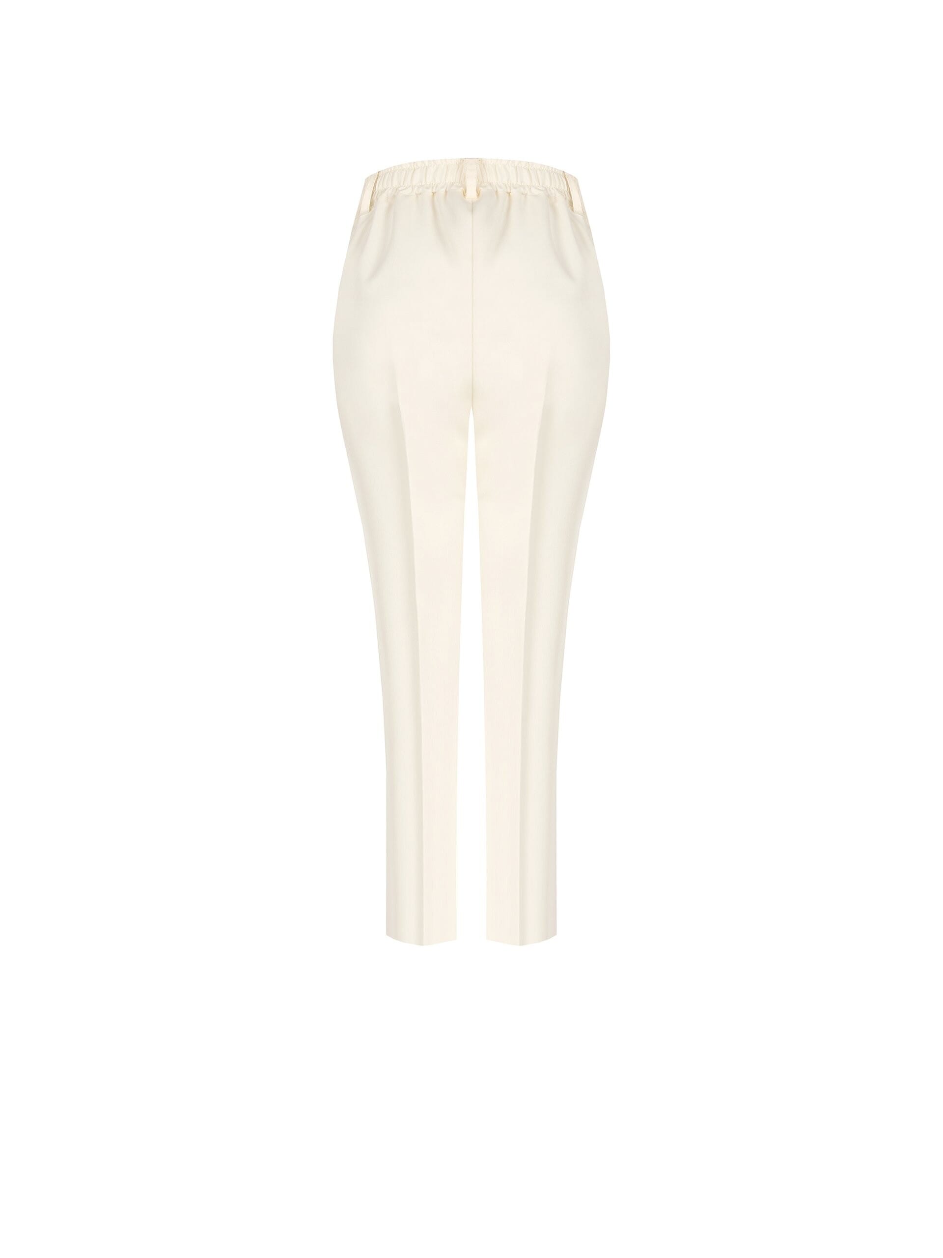 Straight Mixed Viscose Trousers With Elastic Back Rinascimento