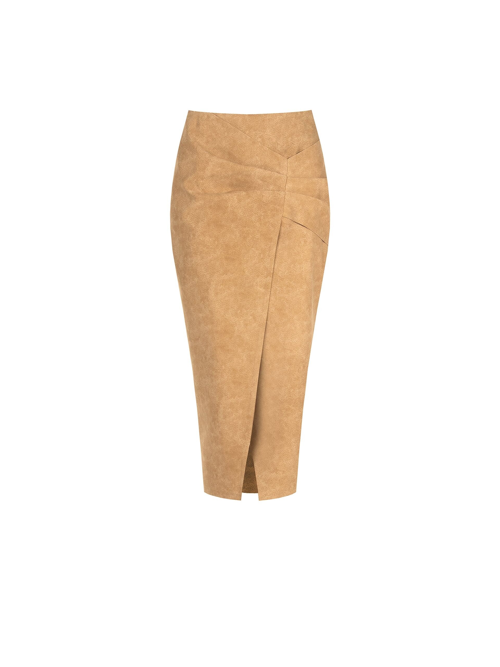 Rinascimento Shaded Suede Simil Suede Cross Skirt