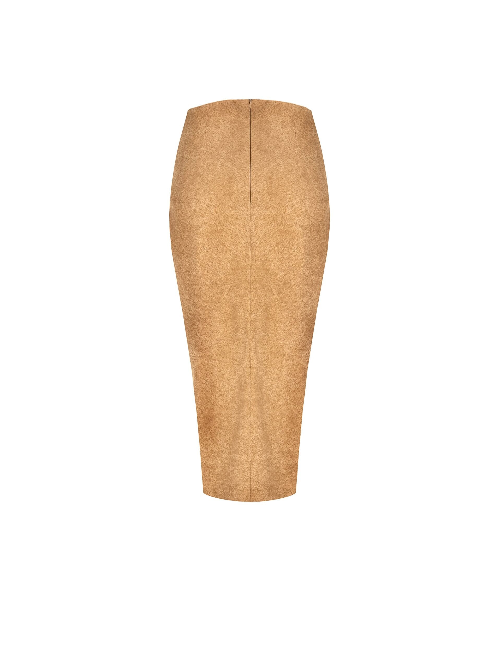 Rinascimento Shaded Suede Simil Suede Cross Skirt