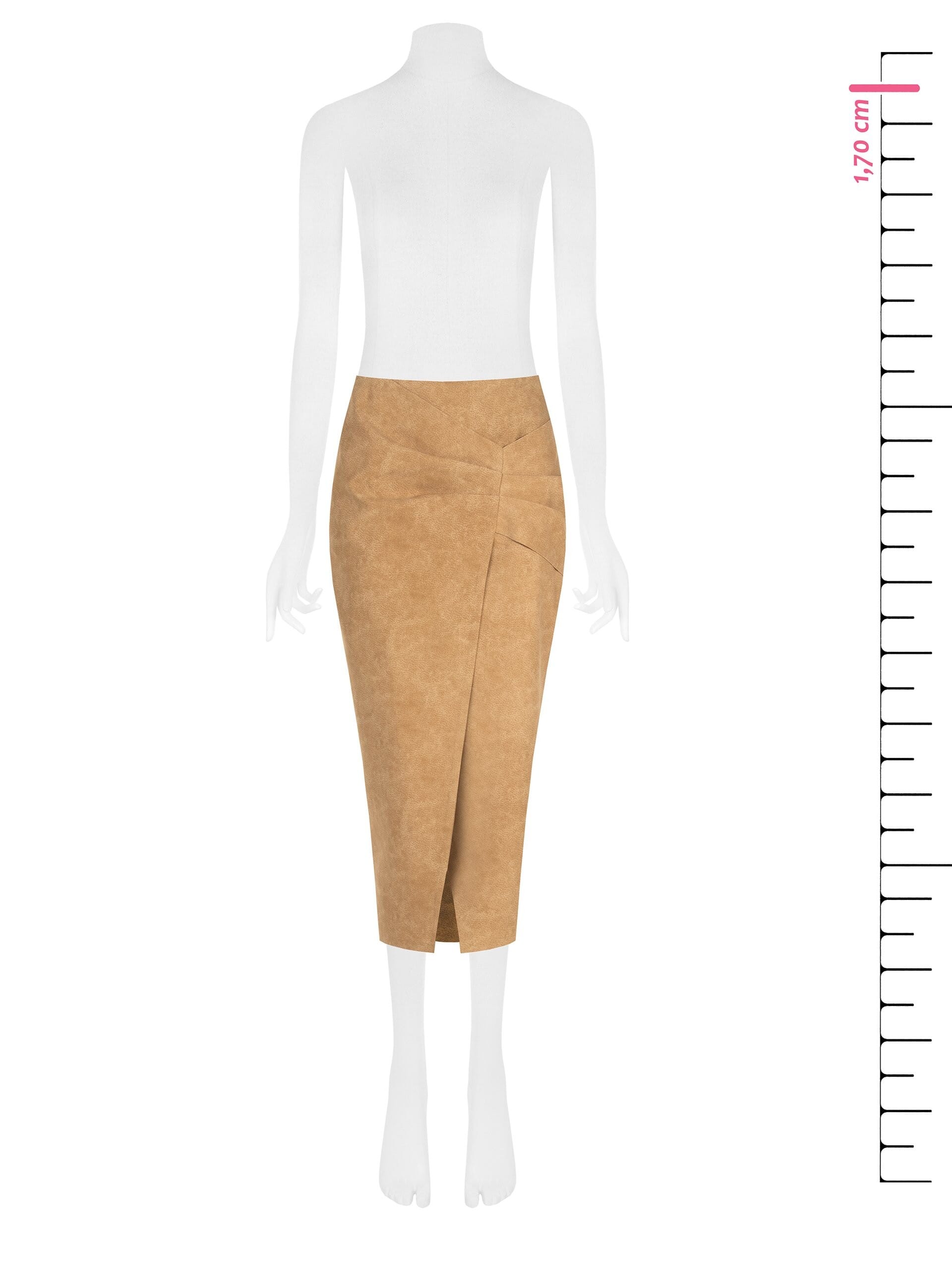 Rinascimento Shaded Suede Simil Suede Cross Skirt