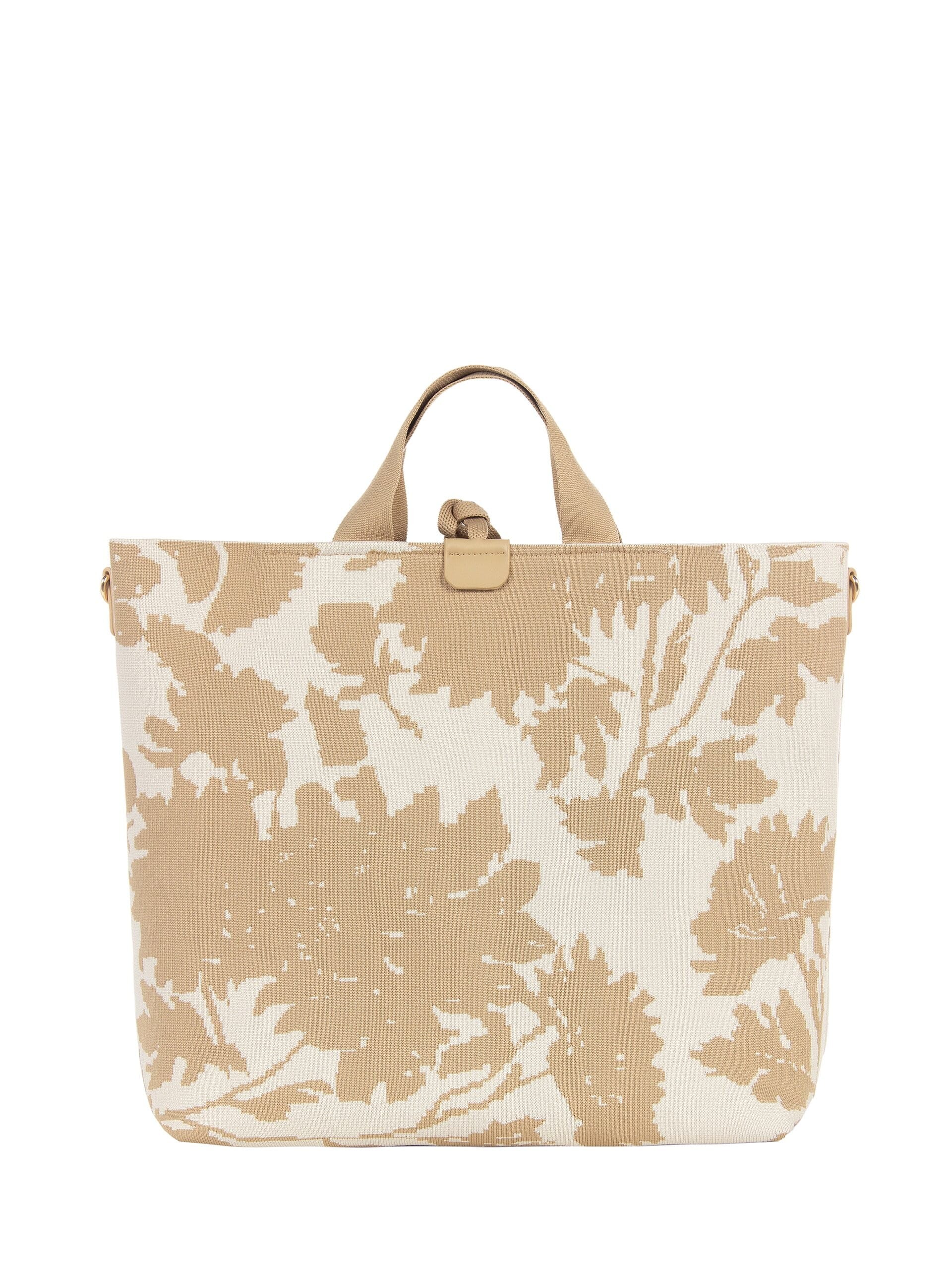 Flower Canvas Maxi Shopper With Adjustable And Removable Strap Rinascimento